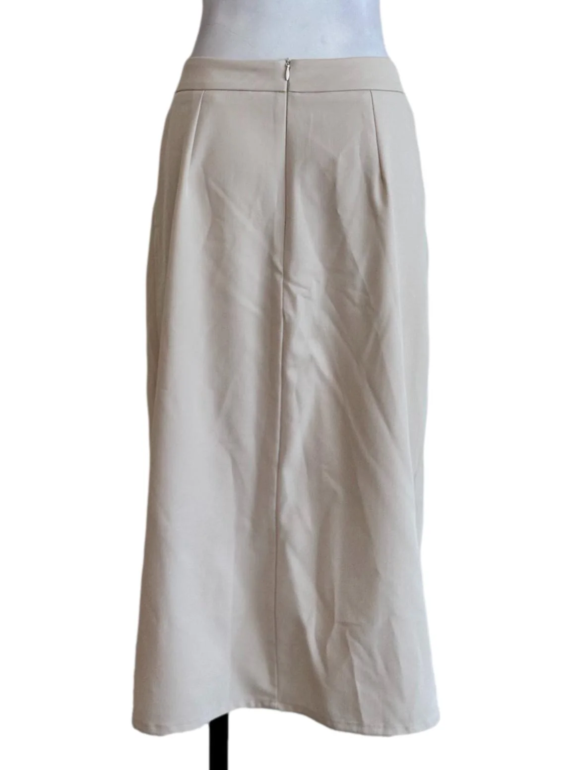 Egg Nog Beige Button Straight Skirt - Image 2