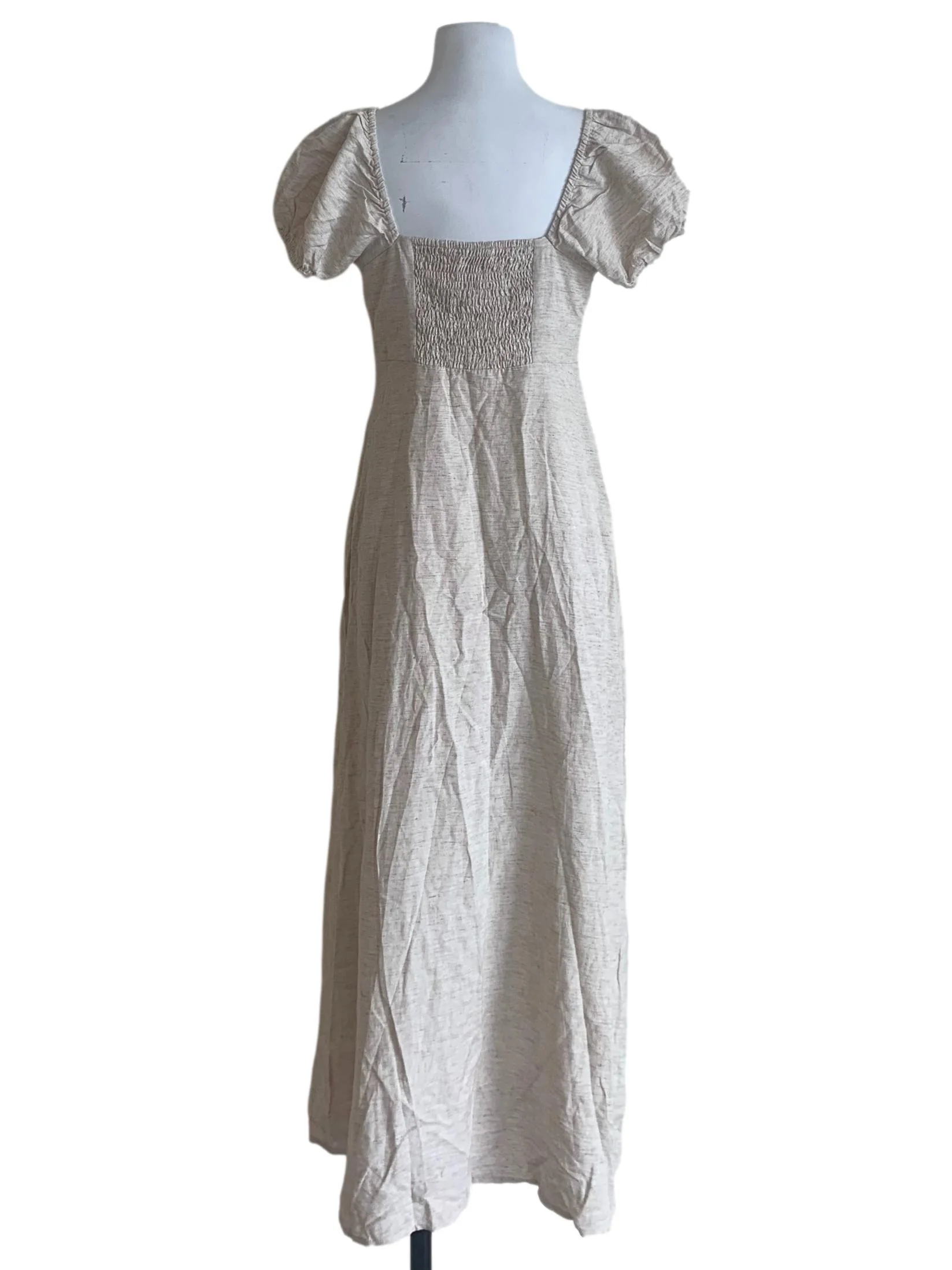 Egg Nog Beige Peasant Dress - Image 2