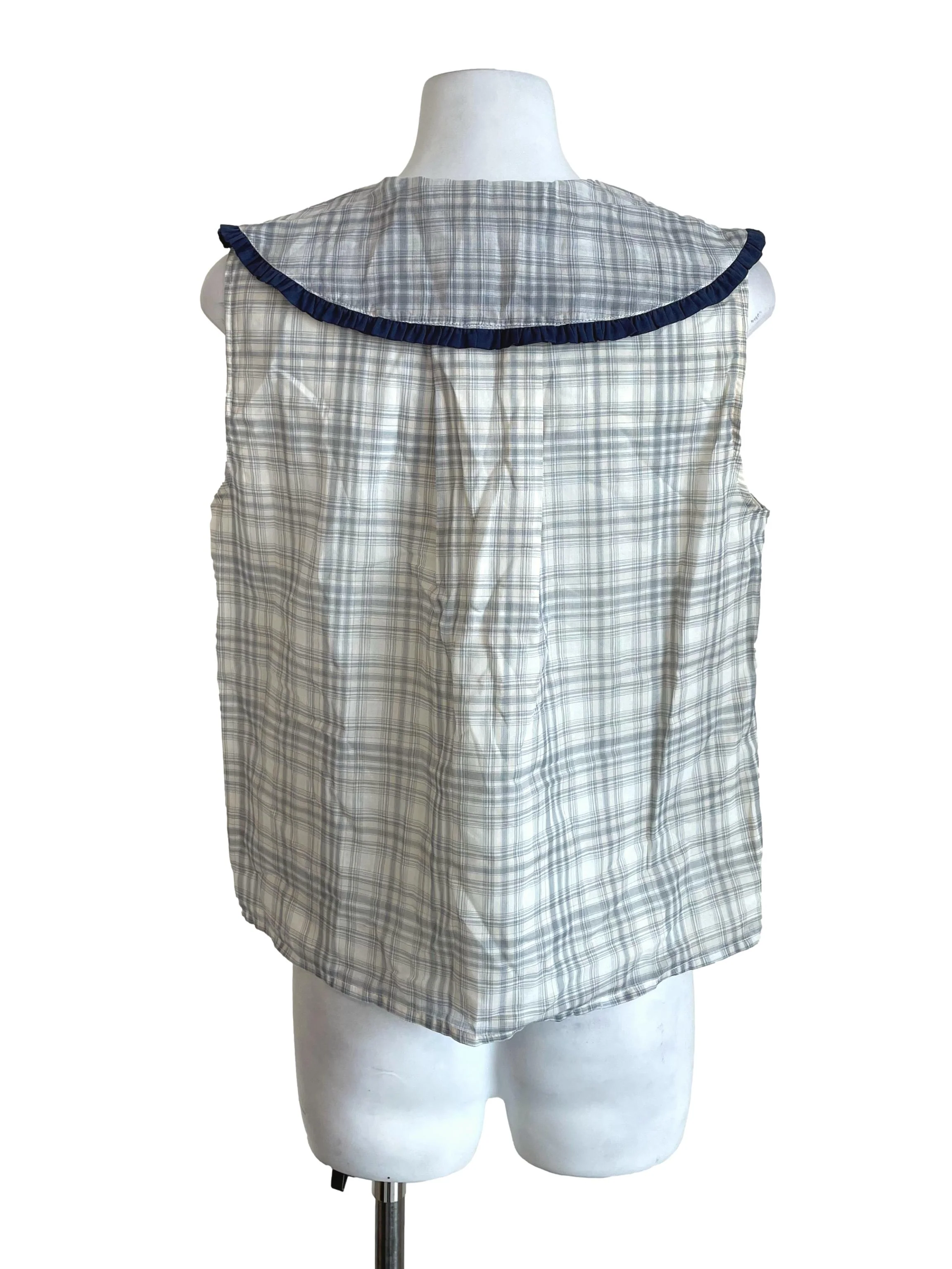Egg Shell & Stone Checker Puritan Blouse - Image 2