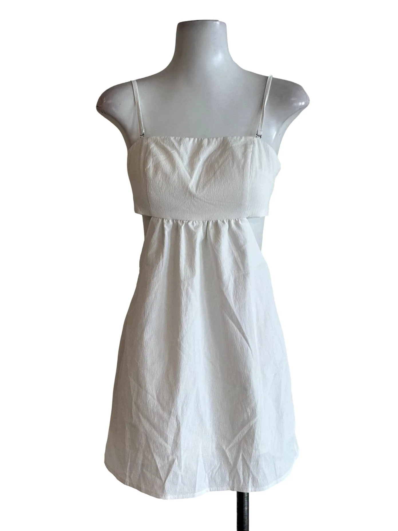 Egg Shell White Cut Out Cami Dress
