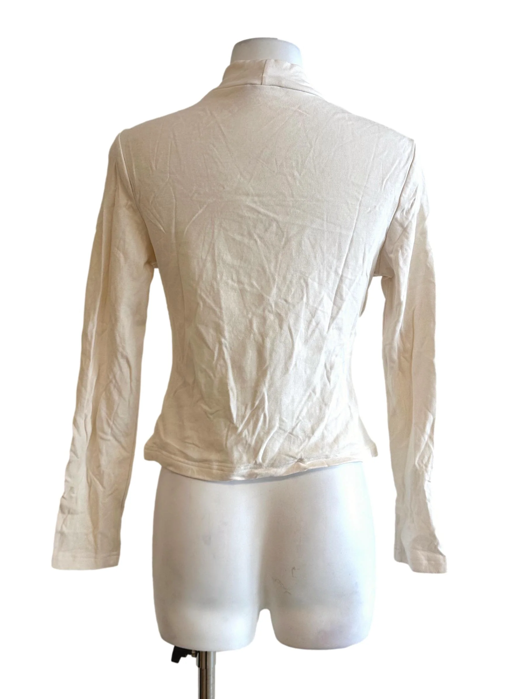 Egg Shell White Padded High Neck Top - Image 2