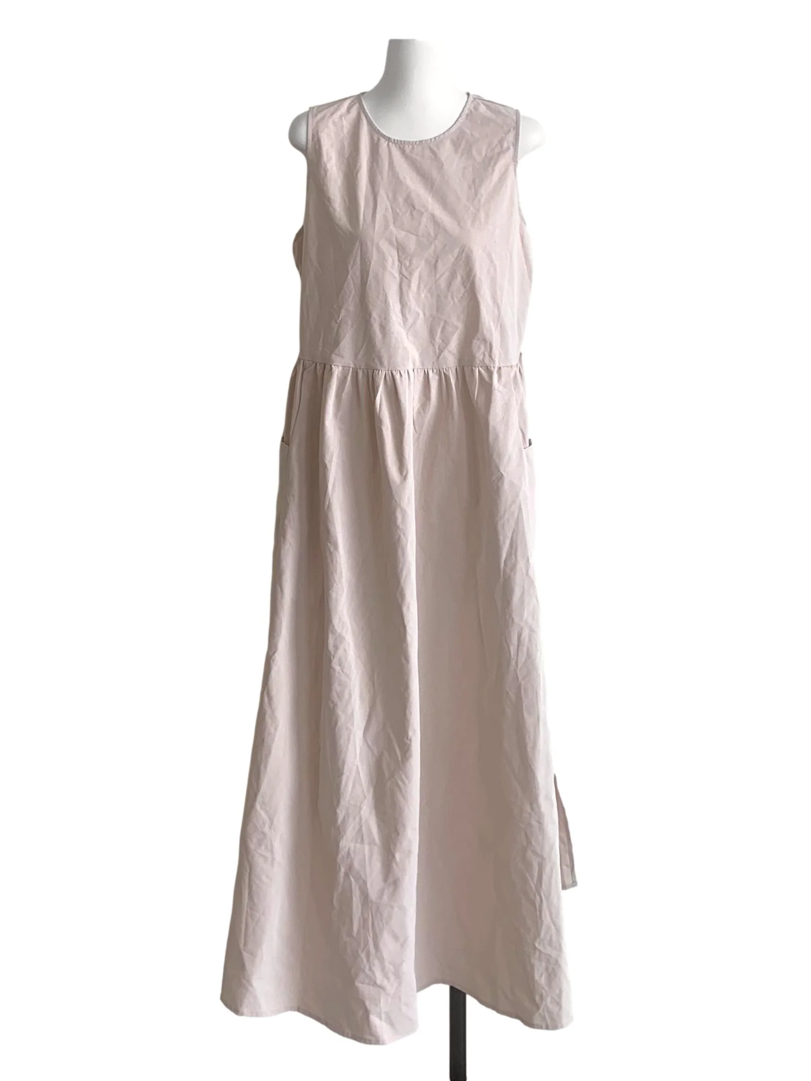 Eggnog Beige Round Neck Dress