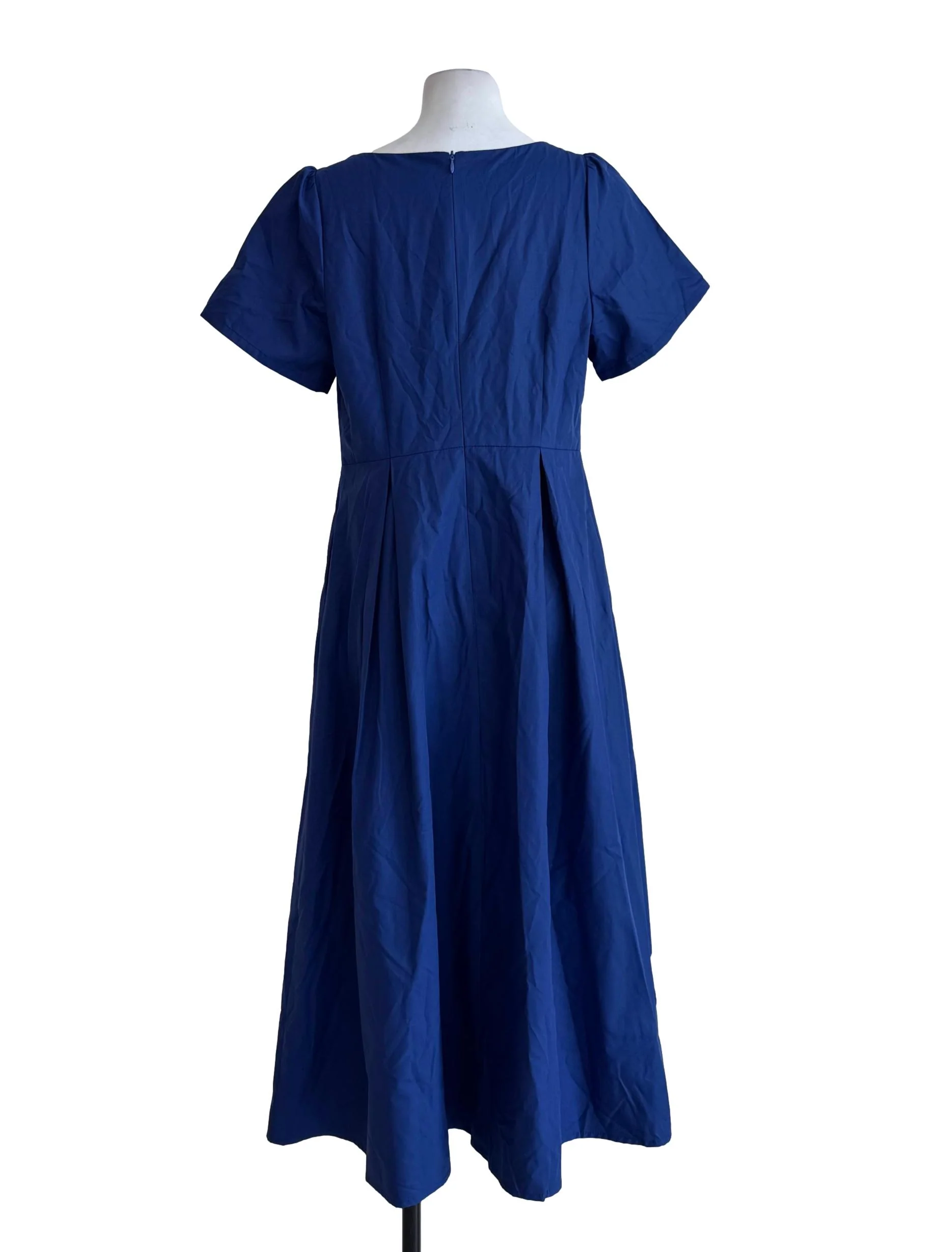 Egyptian Blue Round Neck Drop Waist Dress - Image 2