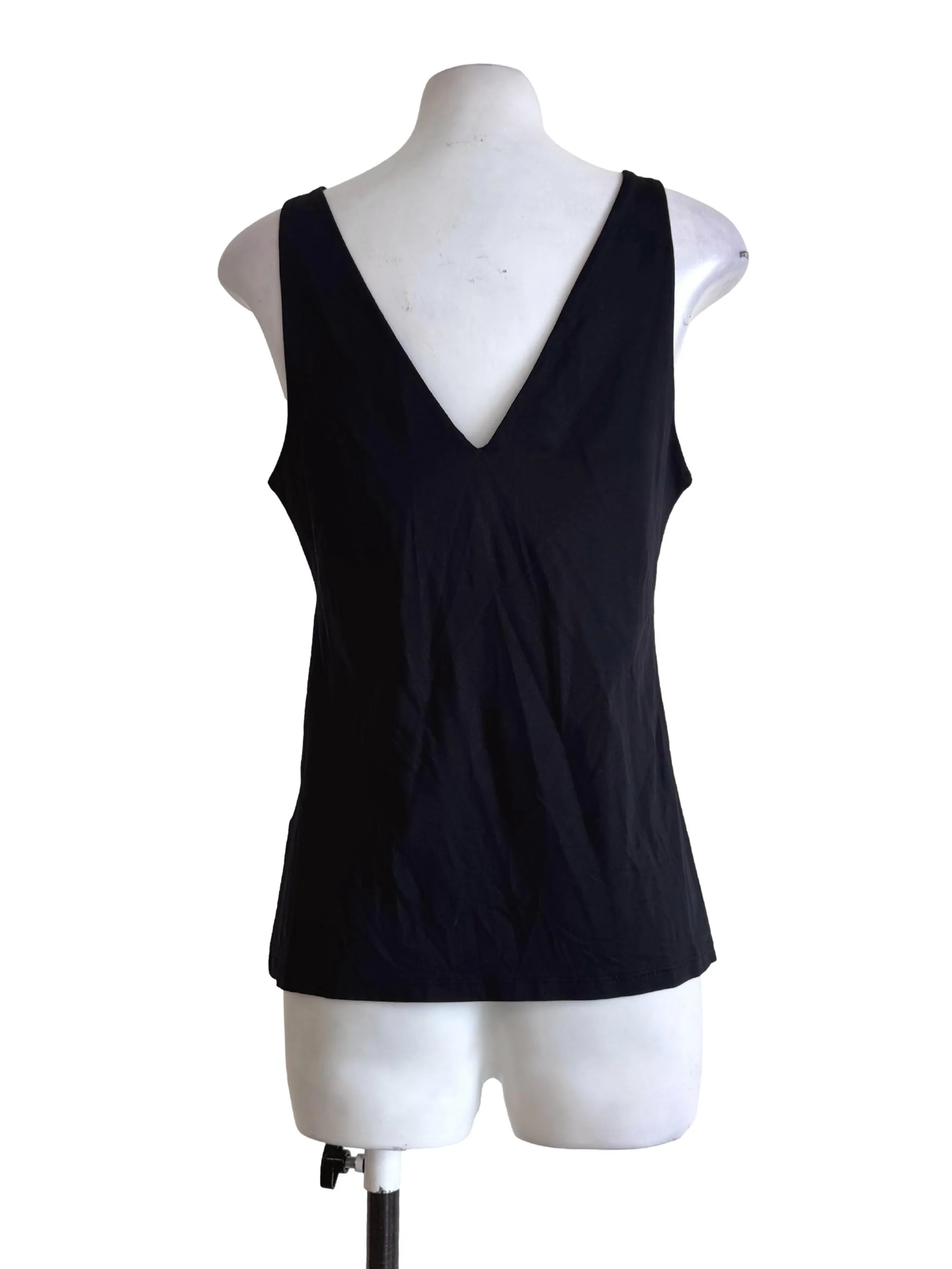 Elastic Black V Neck Top - Image 2