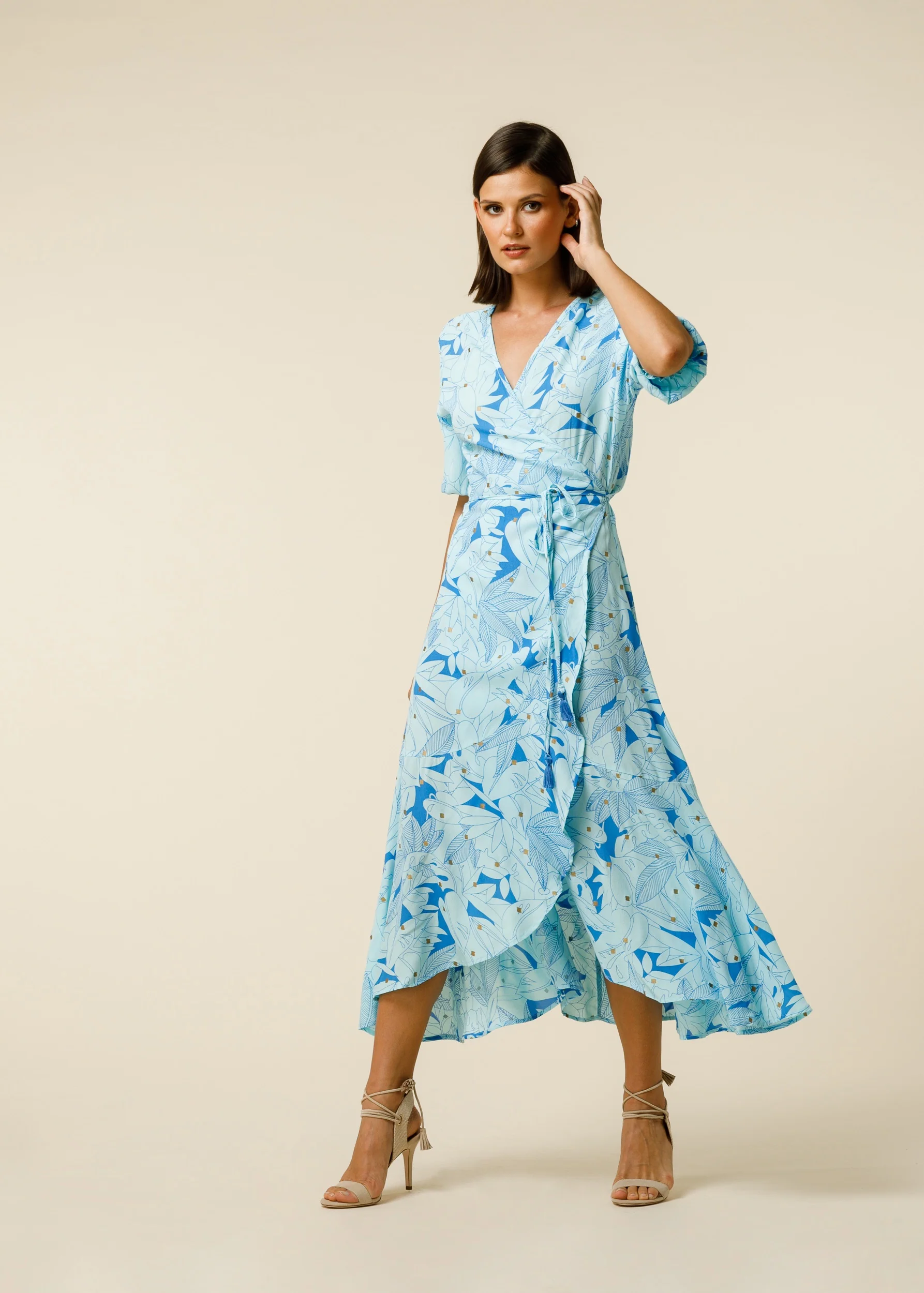 Elora Wrap Dress In Aquamarine - Blue CSN - Image 5
