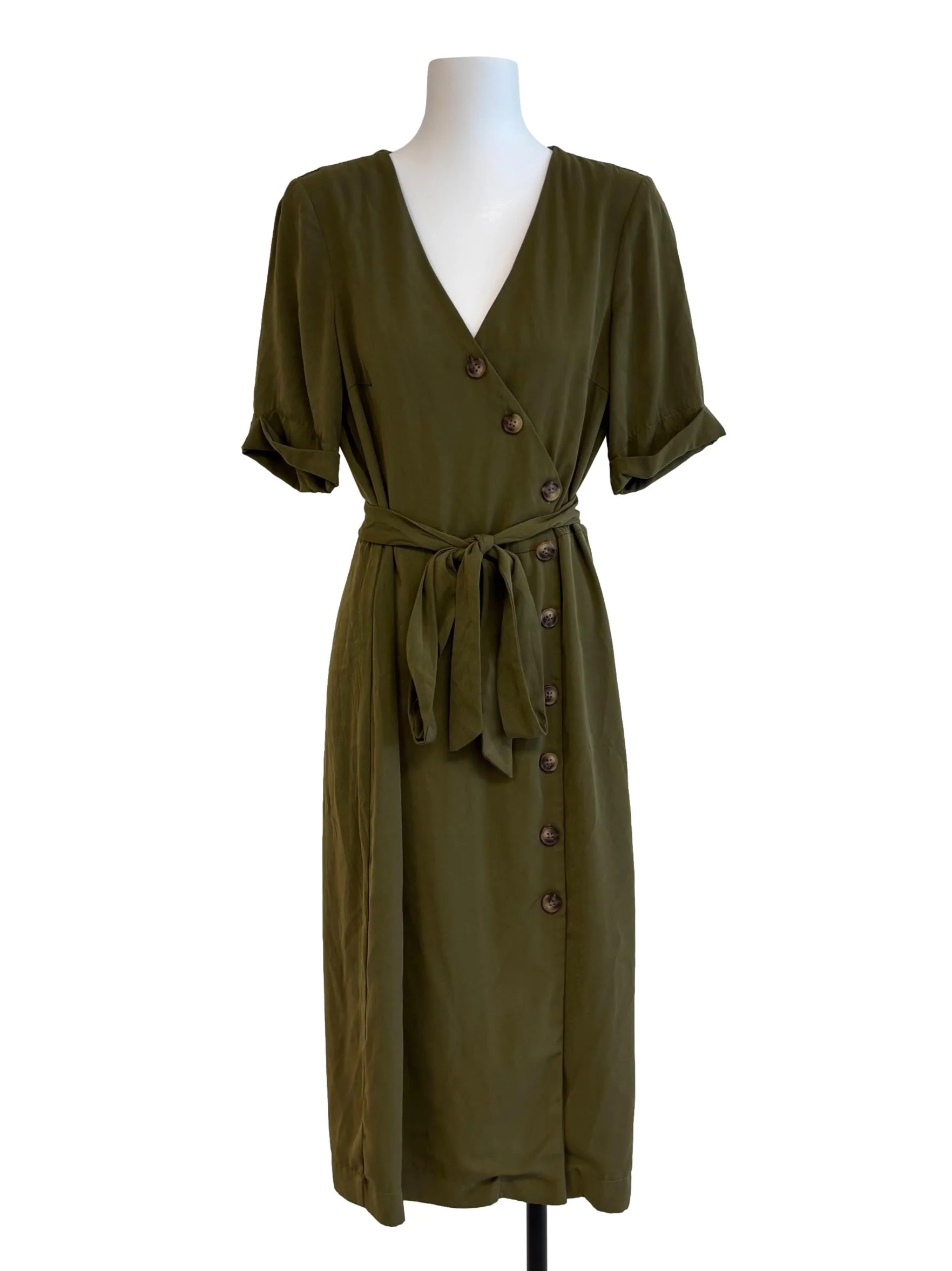 Emelie Dress In Olive Green CSN - Image 3