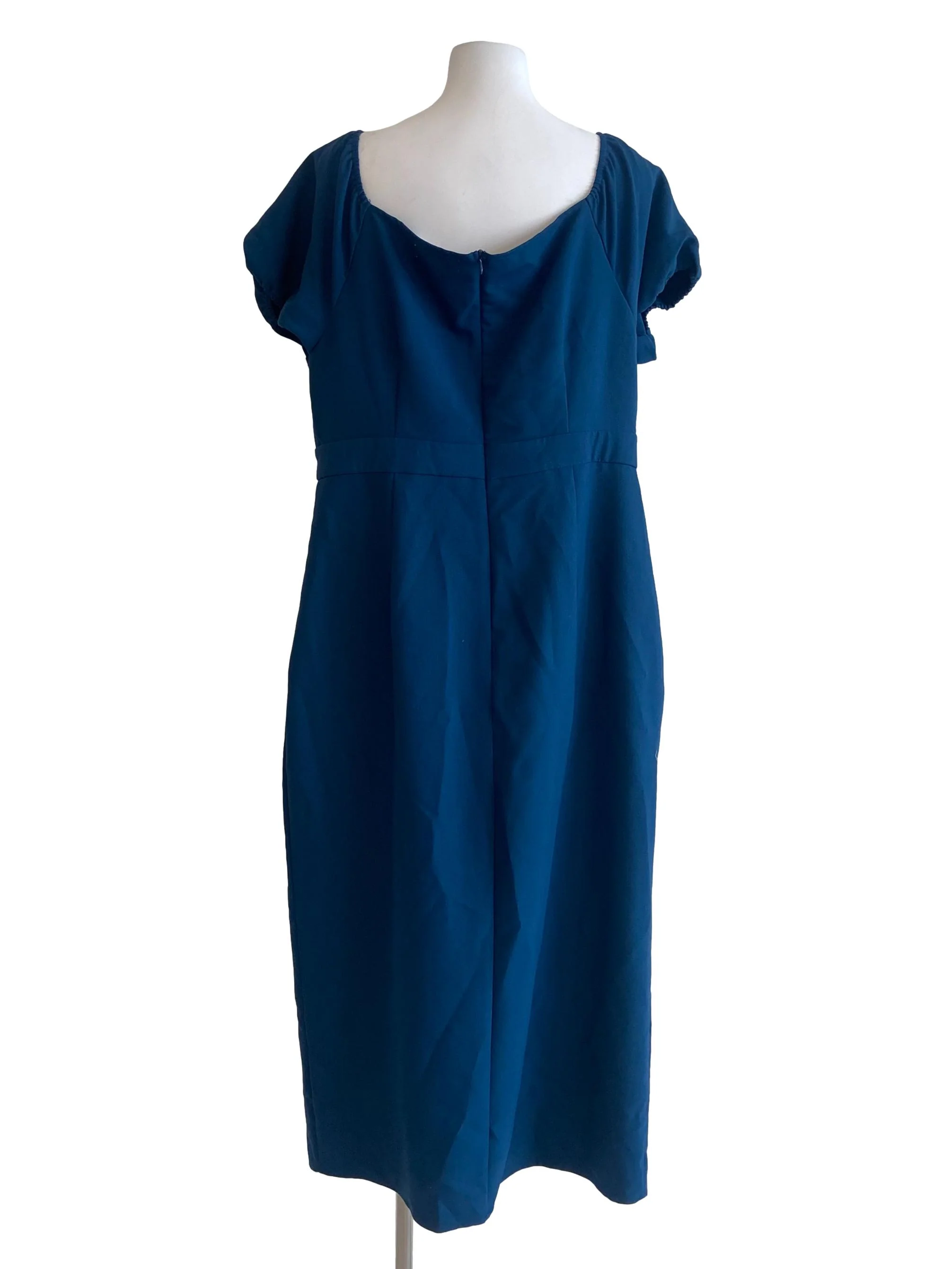 Emerald Green Asymmetric Empire Dress - Image 2