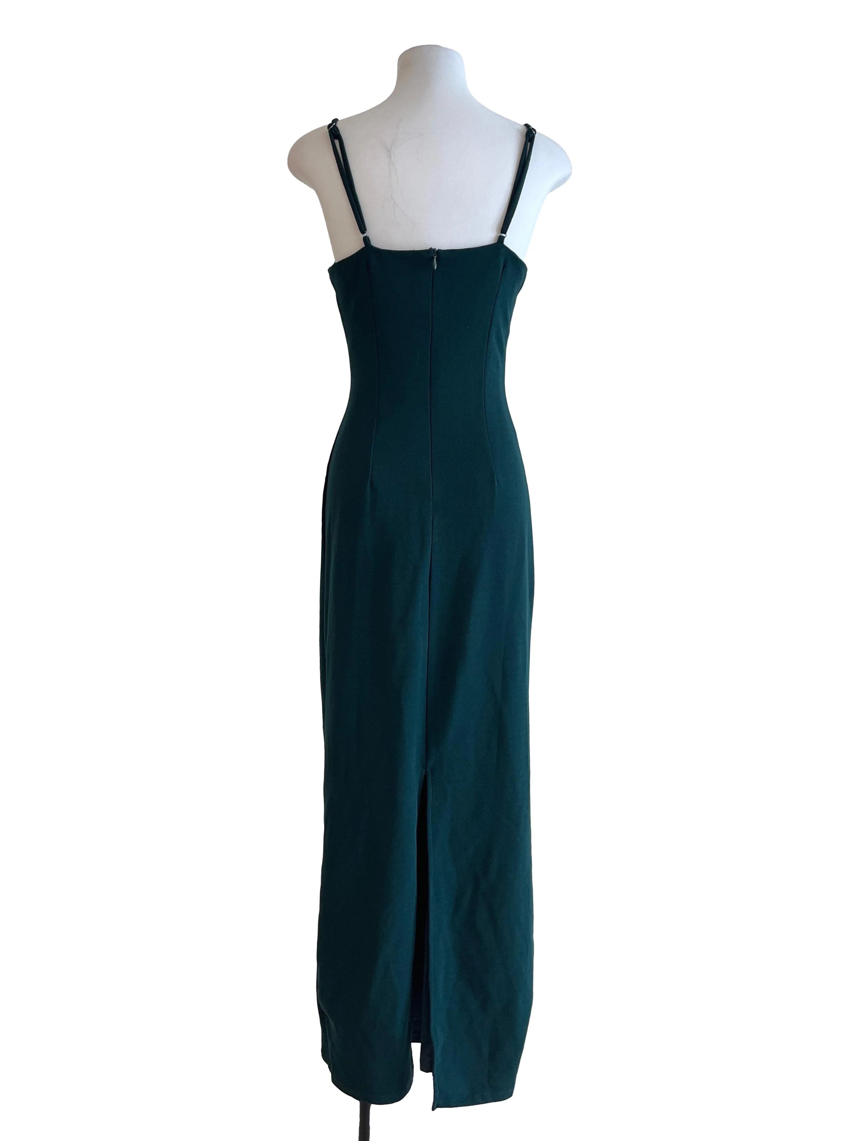 Emerald Green Spaghetti Strap Dress - Image 2