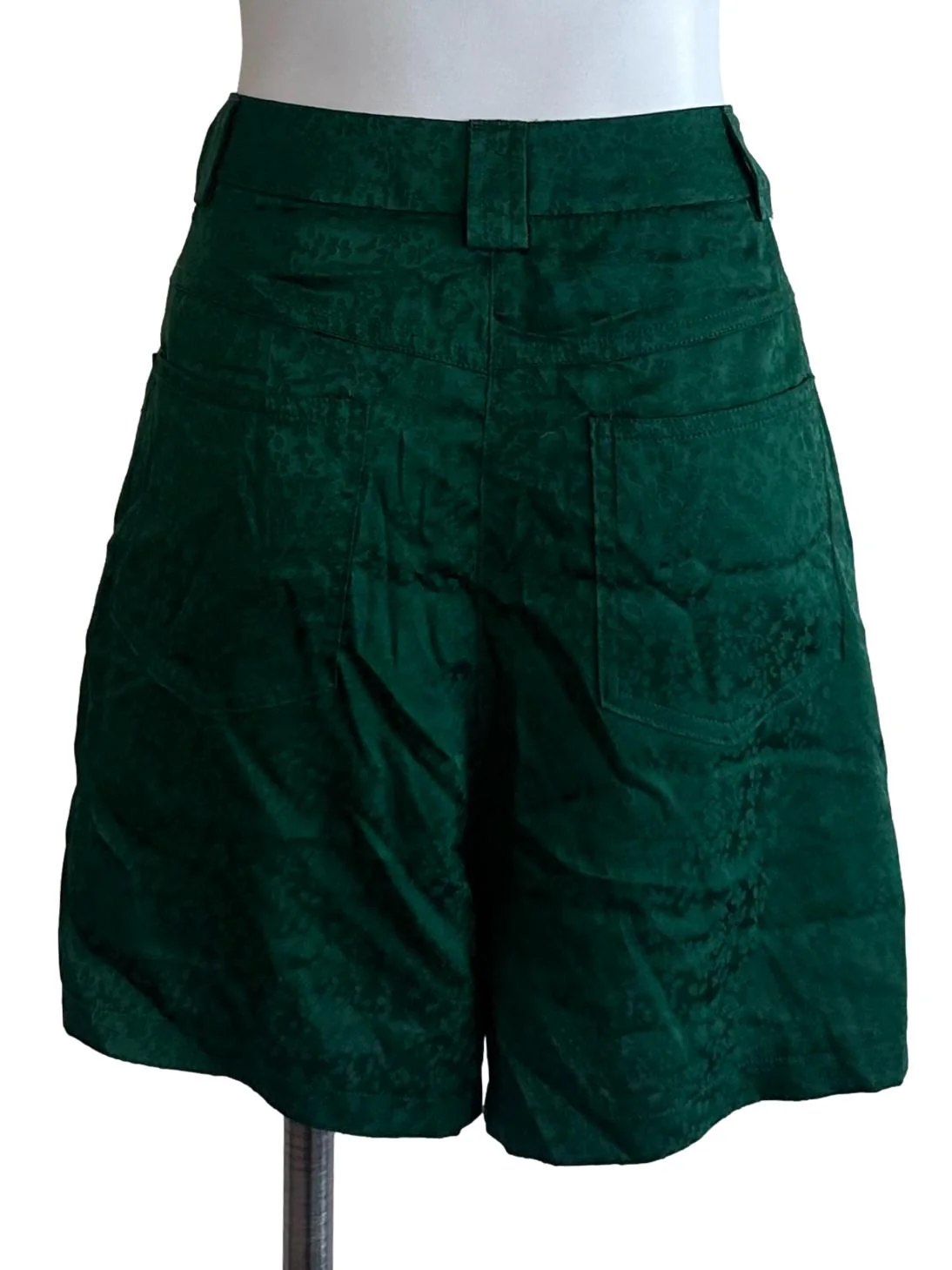 Emerald Green Textured Wrap Skorts - Image 2