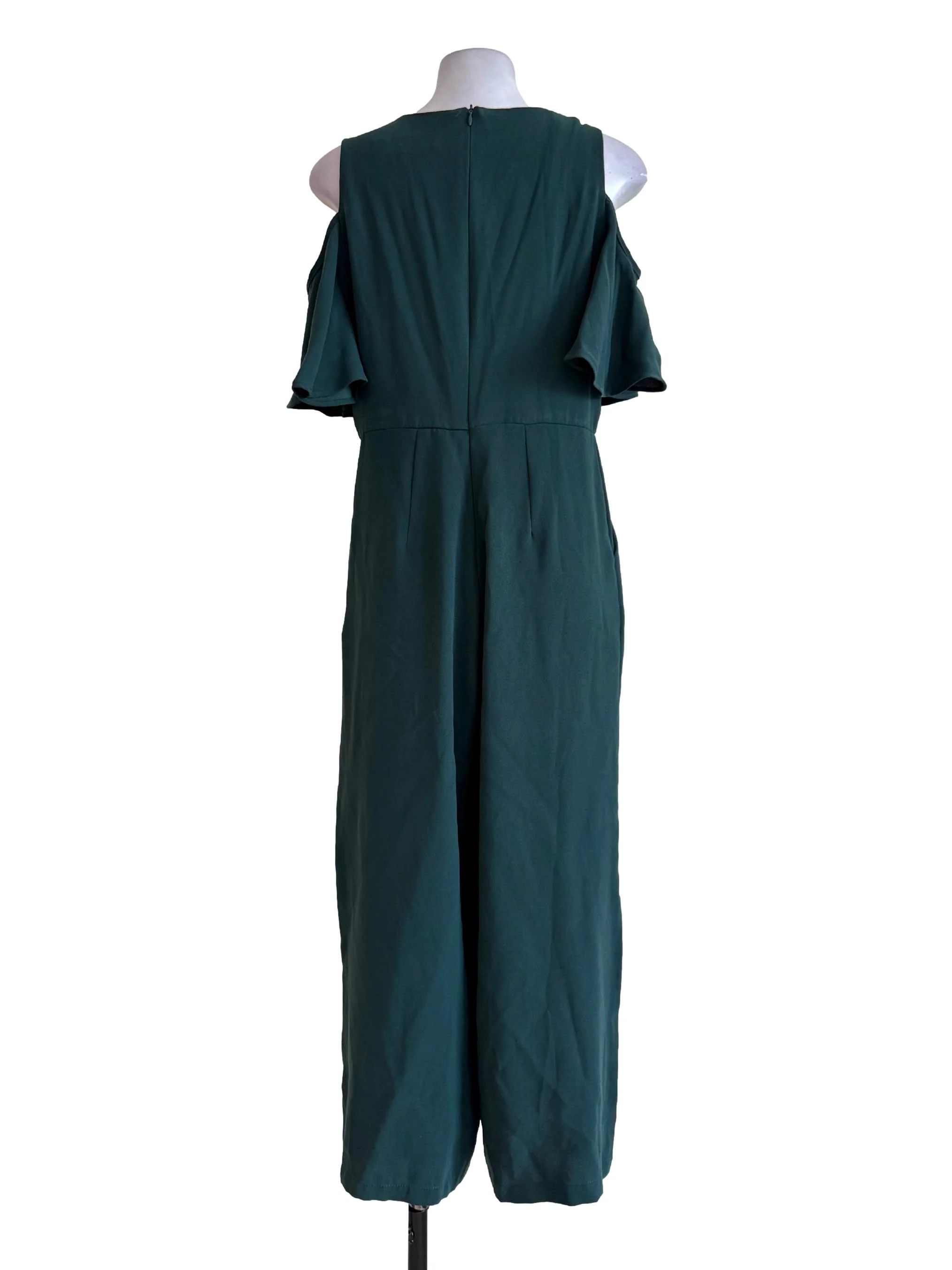Emerald Green V Neck Jumpsuit - Image 2