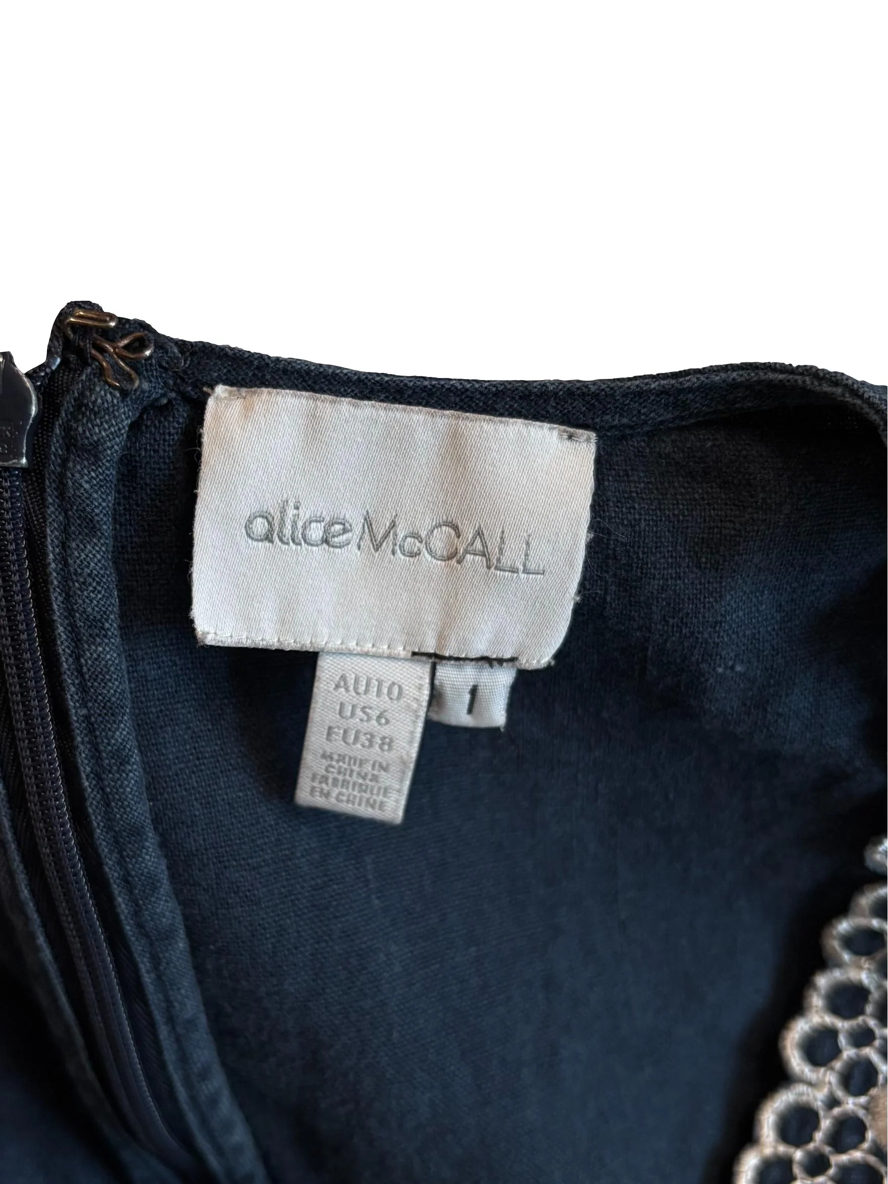 Faded Blue Embroidered Dress - Image 3
