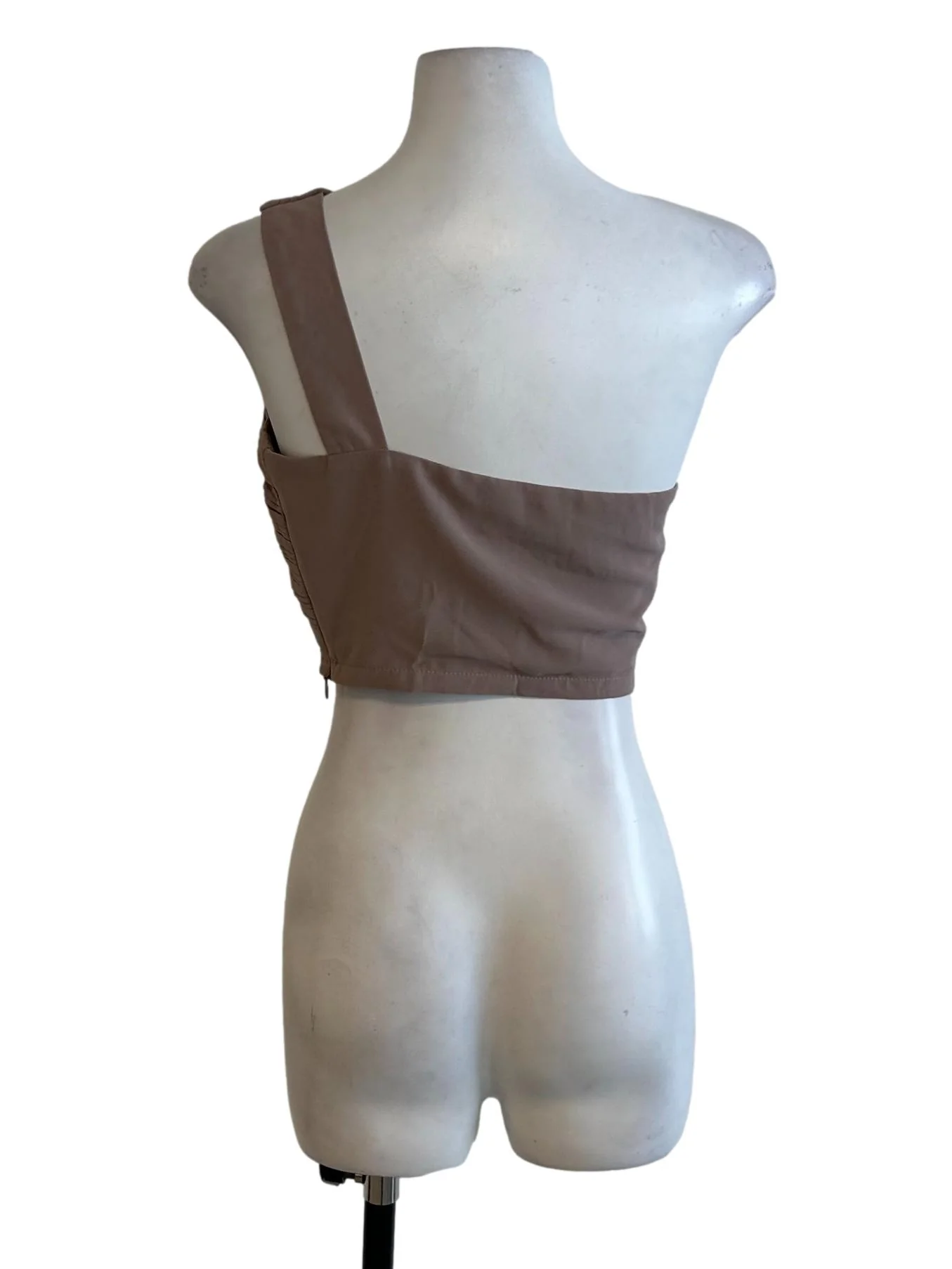 Fawn Brown Pleated Chiffon Top - Image 2
