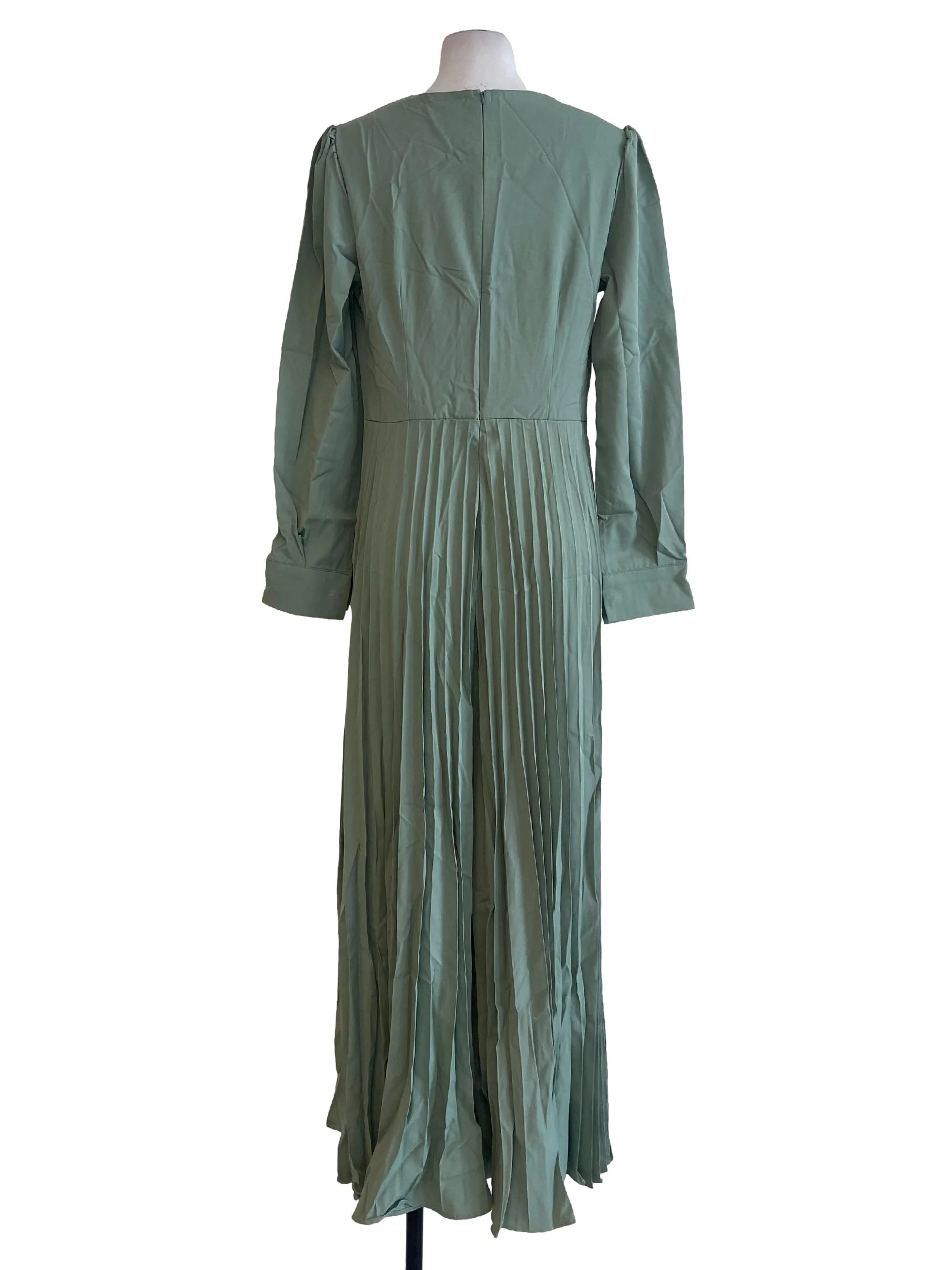 Fern Green Half Plaid Long Jumpsuits - Image 2