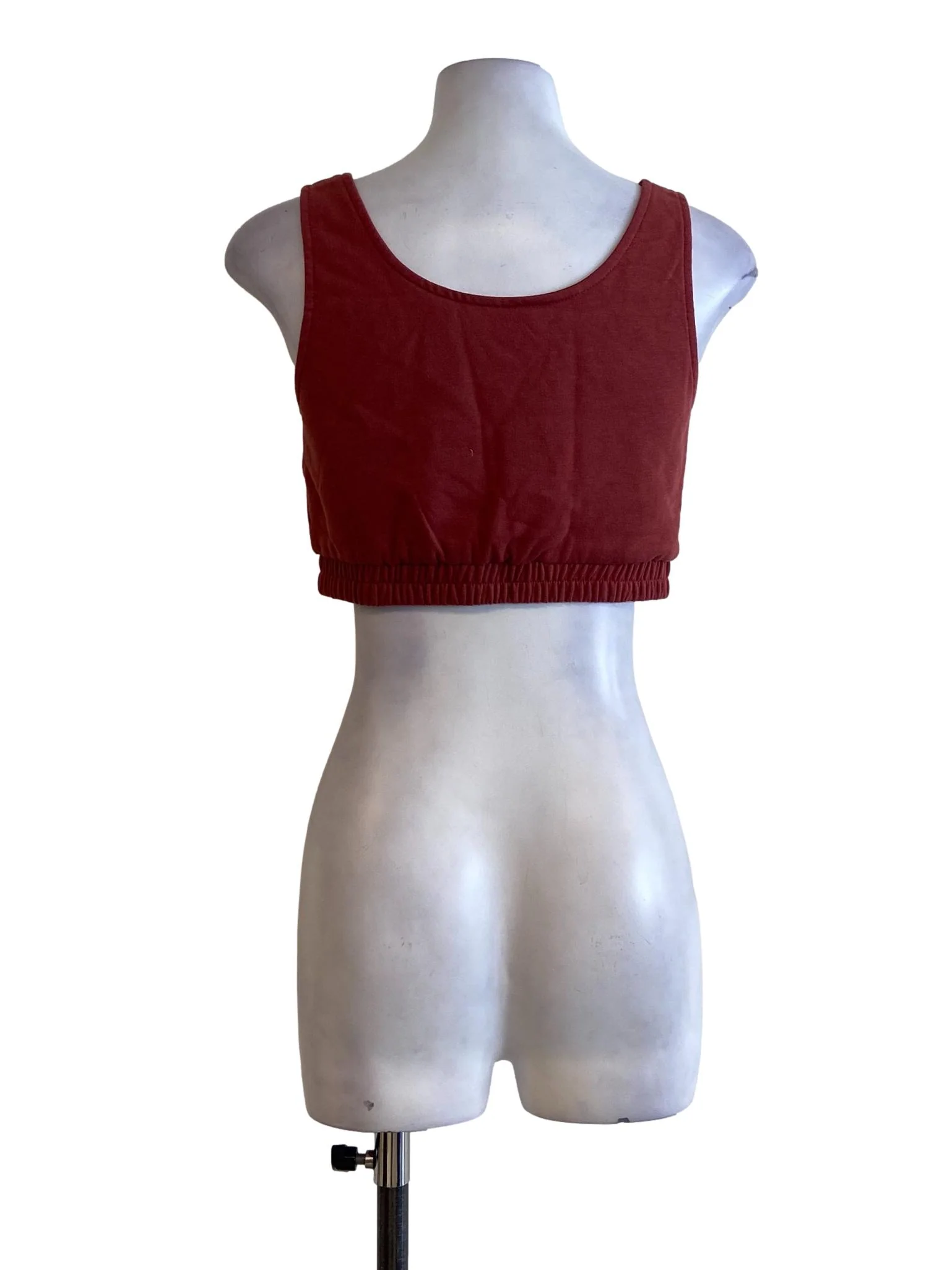 Fire Orange Sleeveless Pegged Crop Top - Image 2