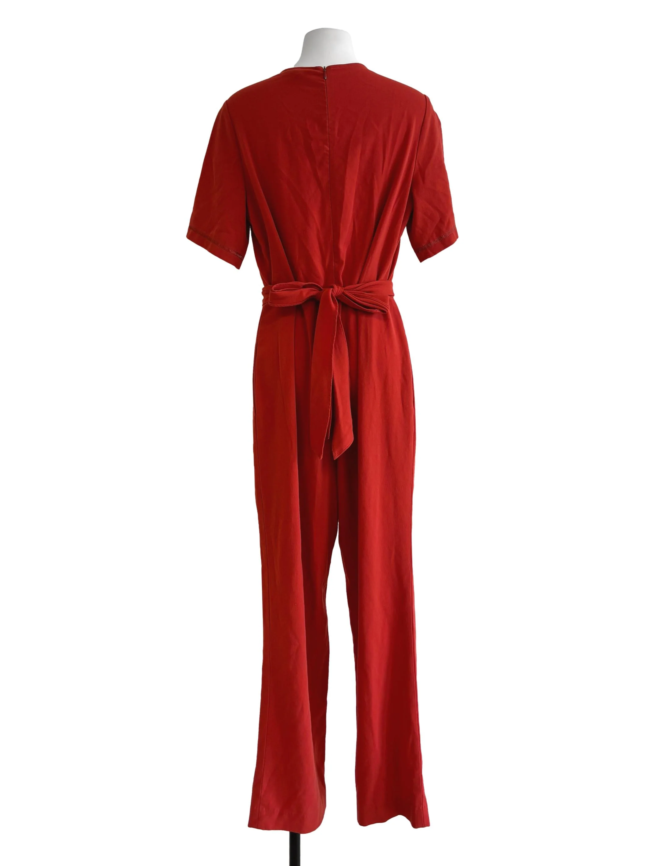 Flame Orange Short Sleeve Jumpsuit - Image 2