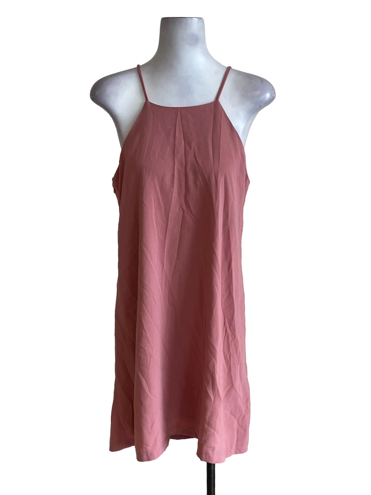 Flamingo Pink Halter Strap Sun Dress
