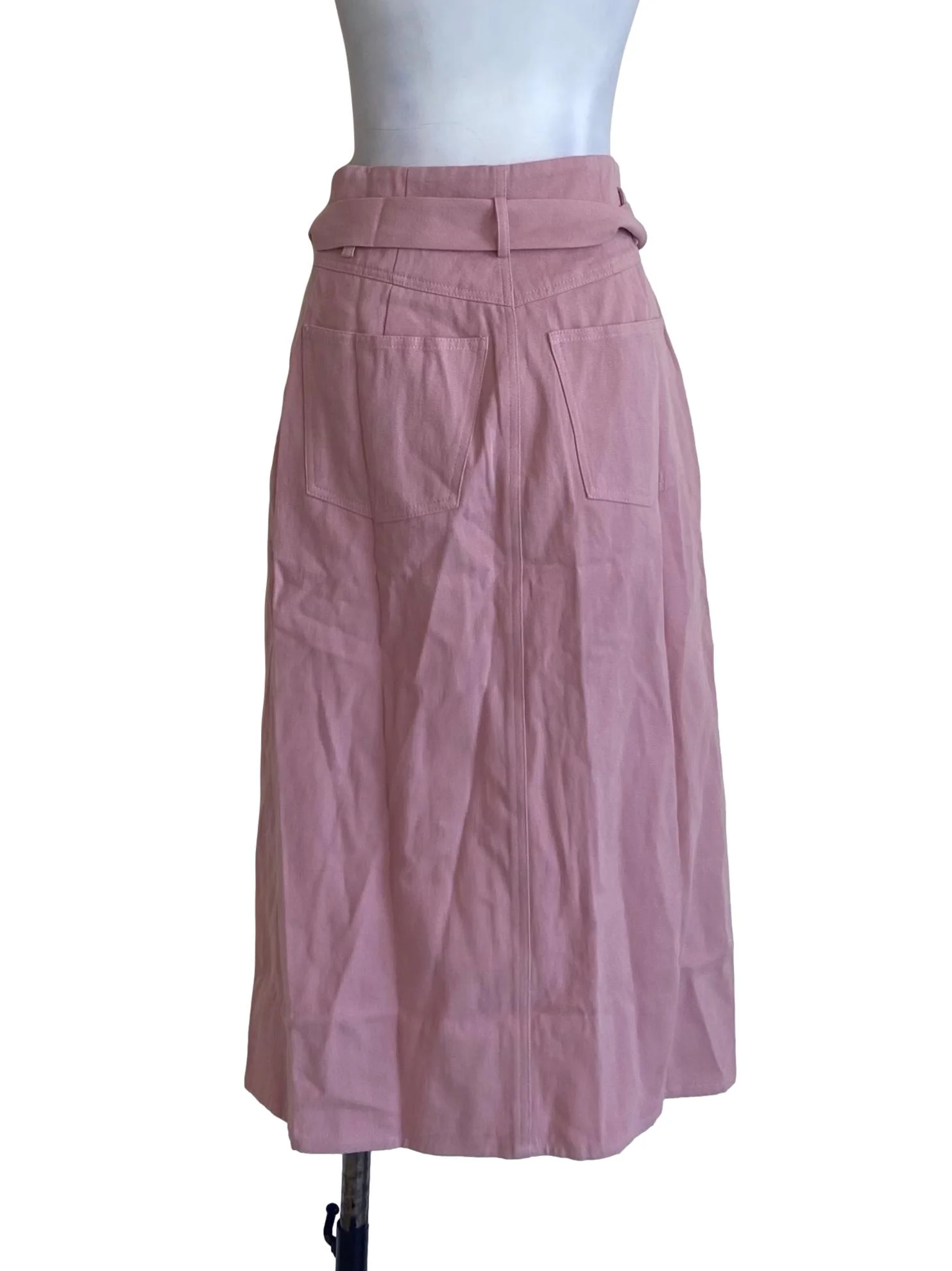 Flamingo Pink Herringbone Slit Skirt LB - Image 2