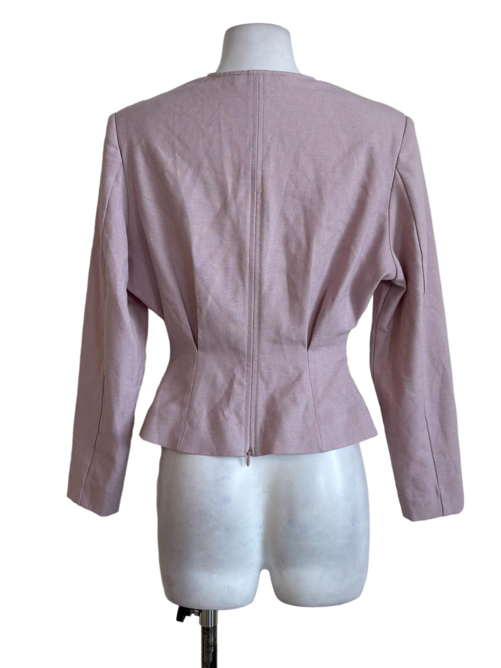 Flamingo Pink Pleated Cinched Waist Top - Image 2