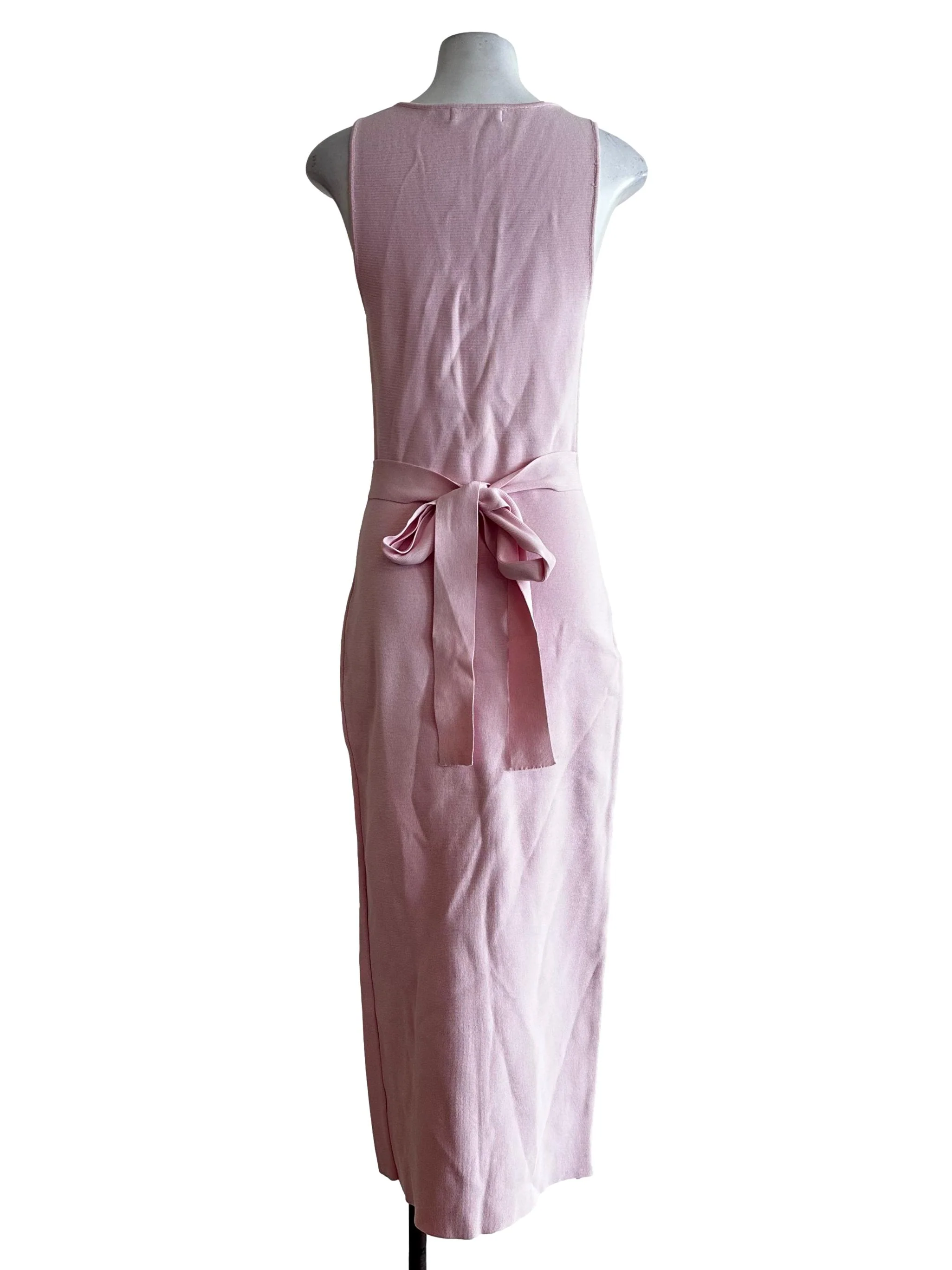 Flamingo Pink V Neckline Dress - Image 2