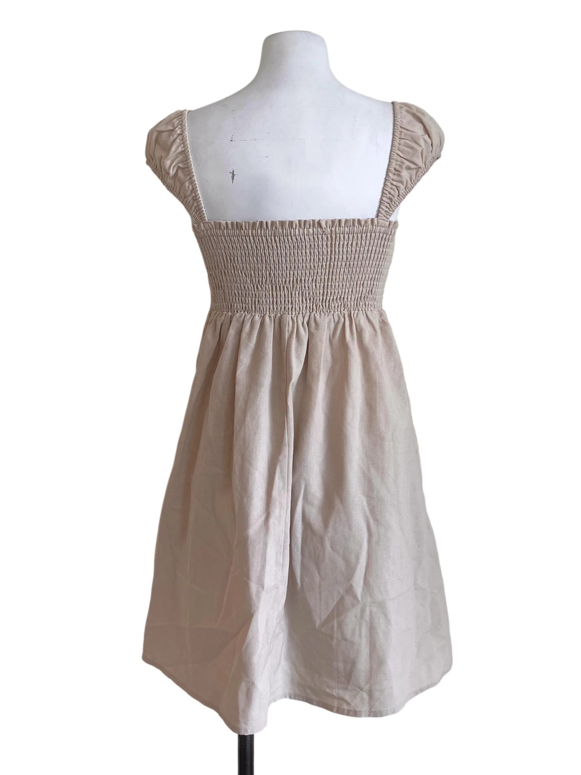 Flaxen Beige Empire Dress - Image 2