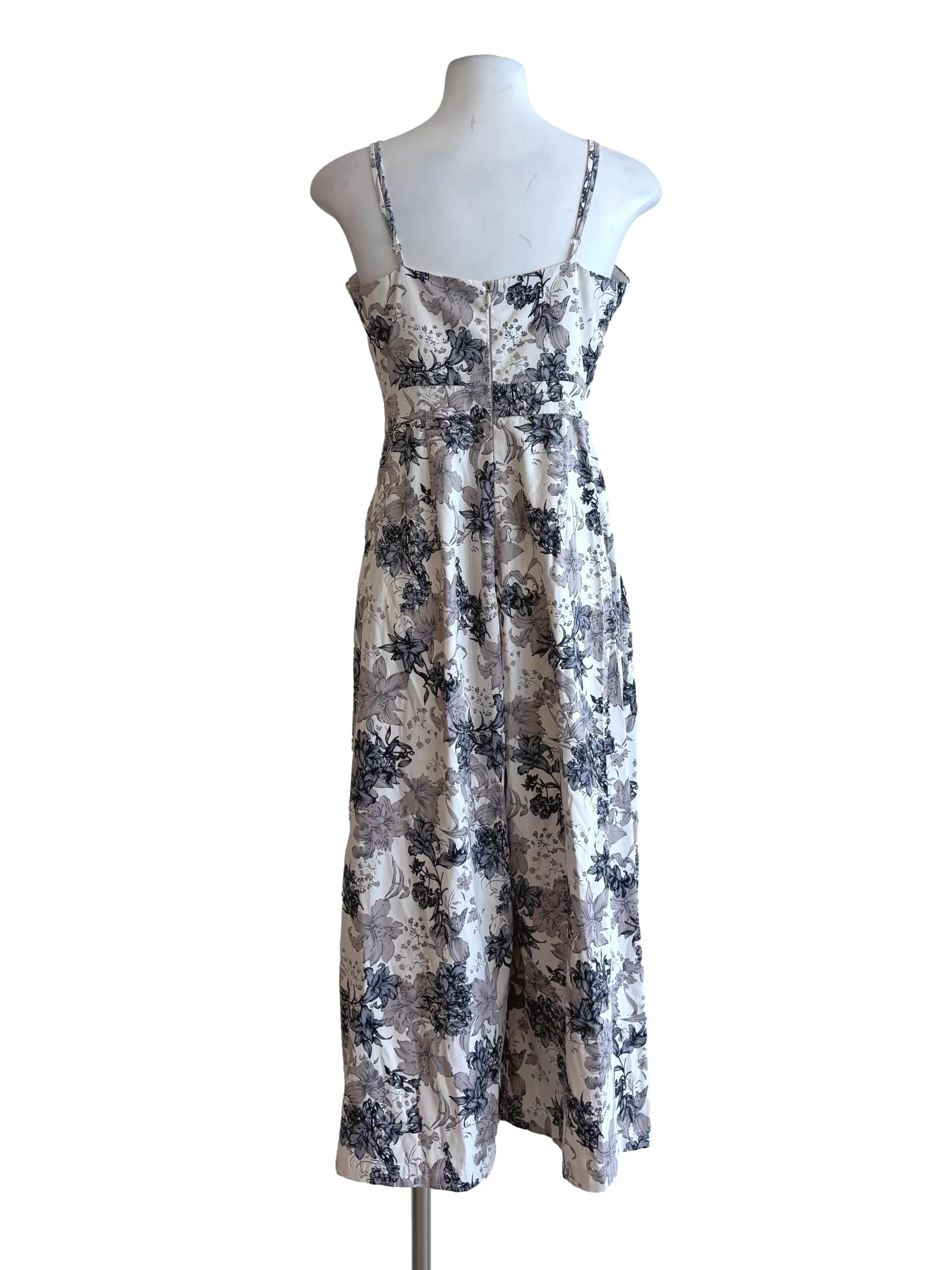 Floral White Spaghetti Strap Jumpsuit LB - Image 2