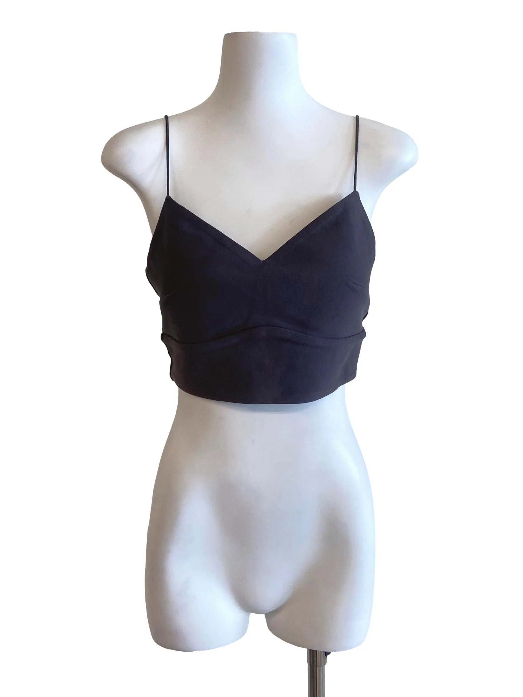 Fog Grey Spaghetti Straps Crop Tops
