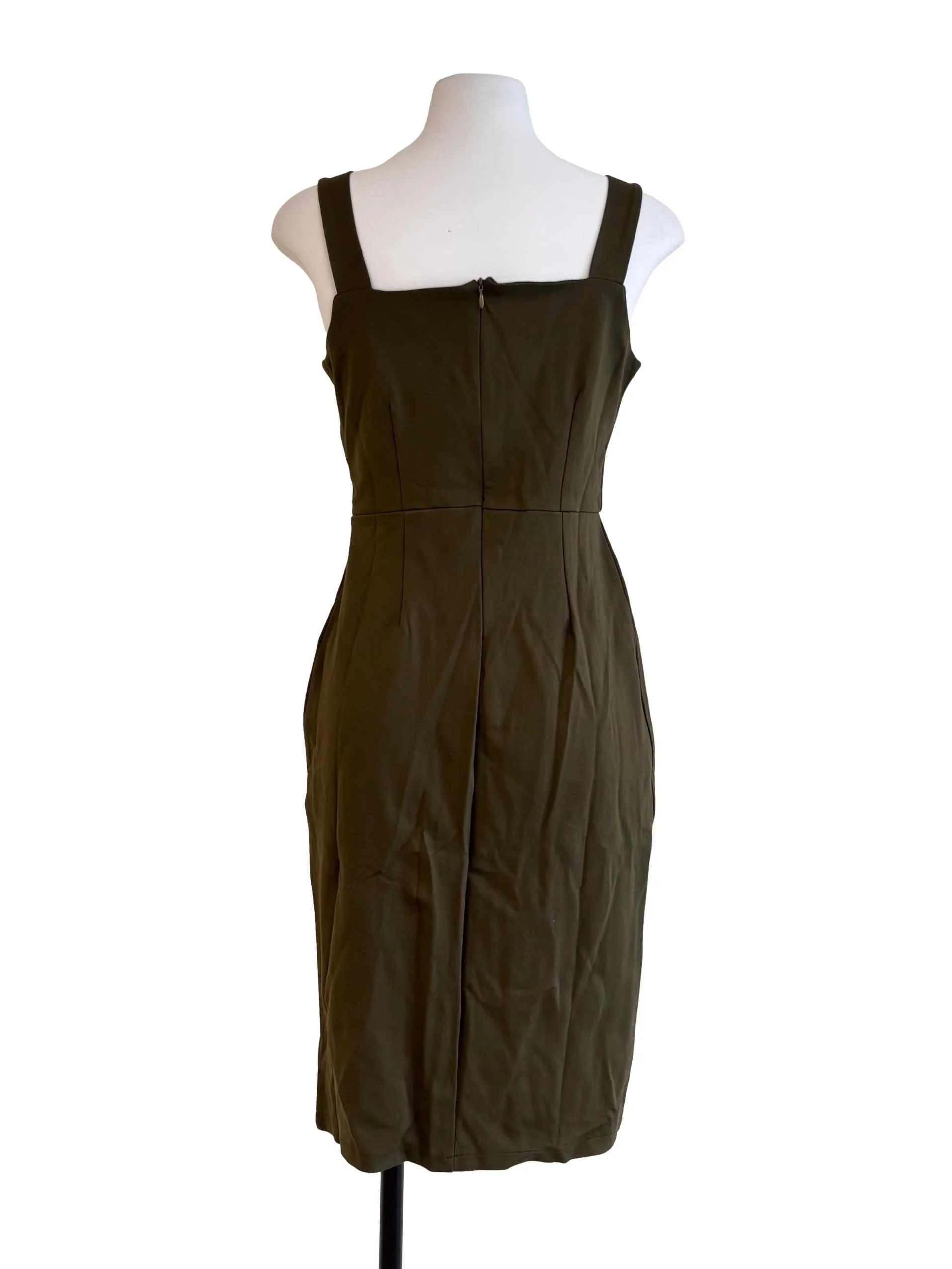 Forest Green Square Neck Dress - Image 2