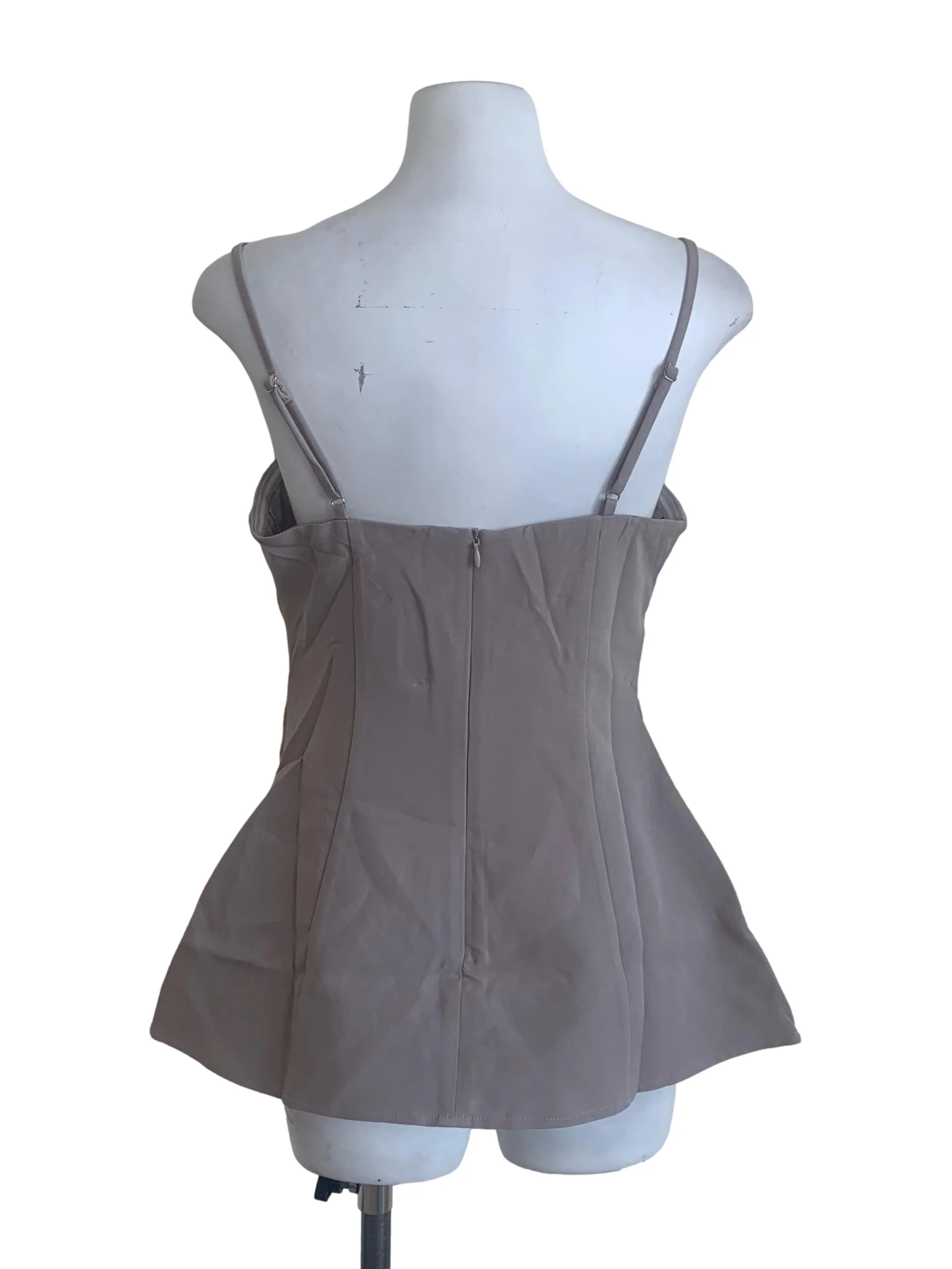 Fossil Grey Peplum Top - Image 2
