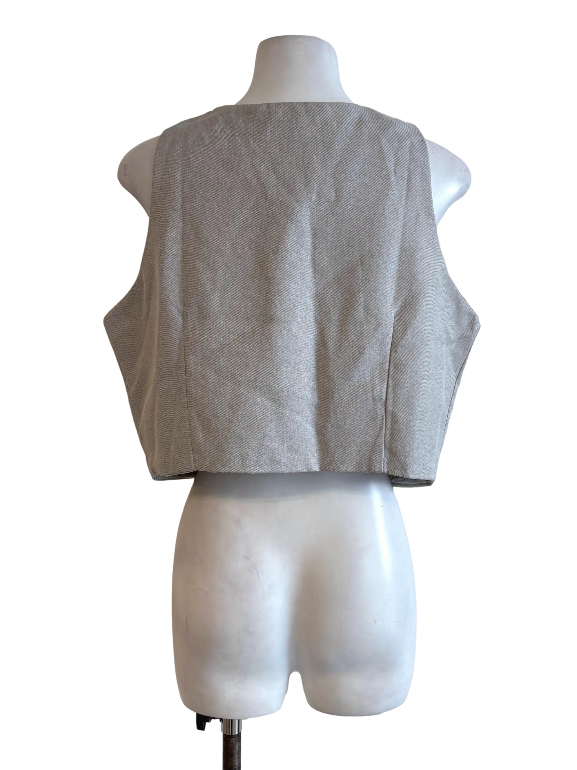 Fossil Grey Single Breasted Vest - Image 2