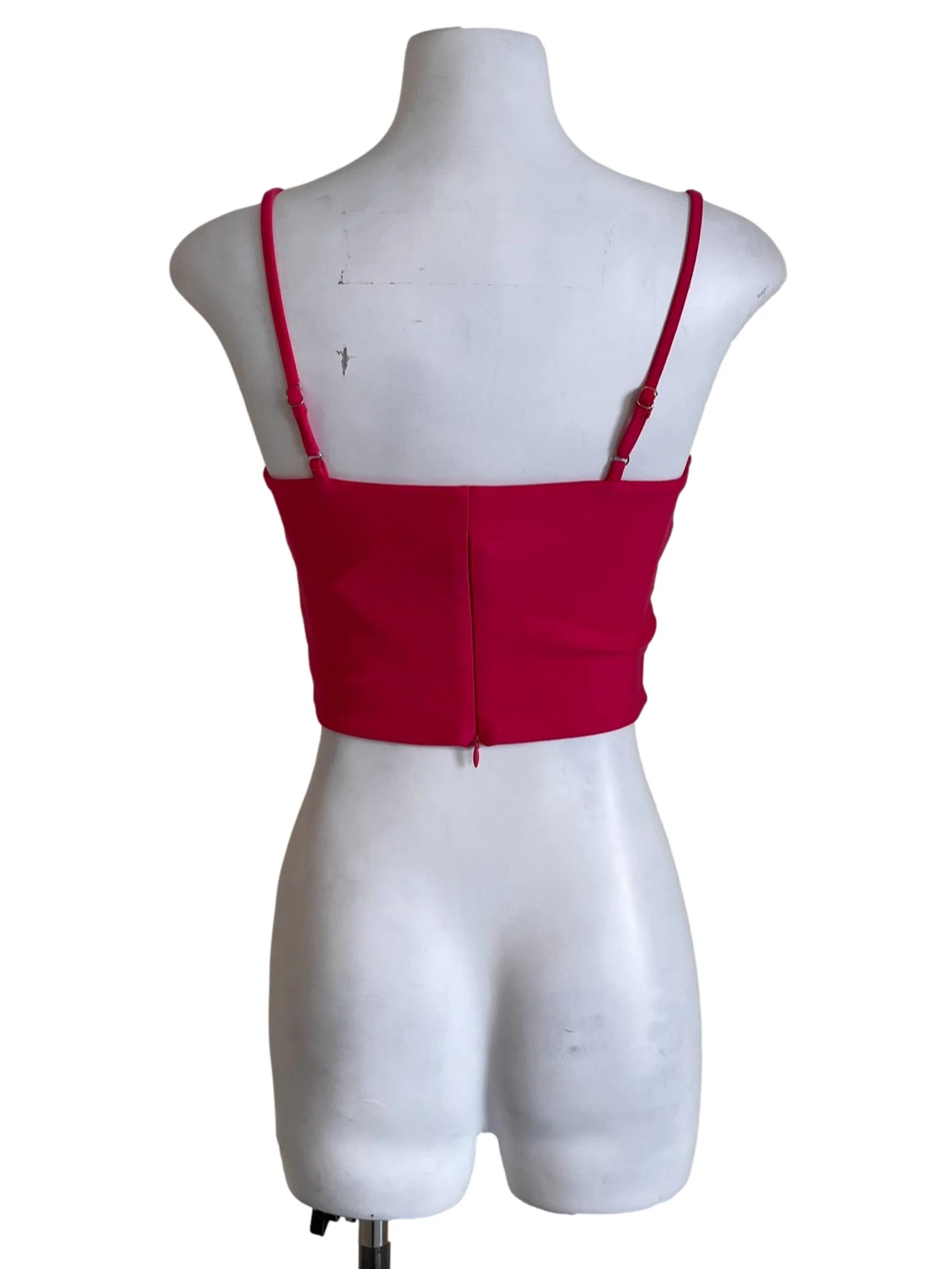 Fuschia Pink Cropped Tube Top - Image 2