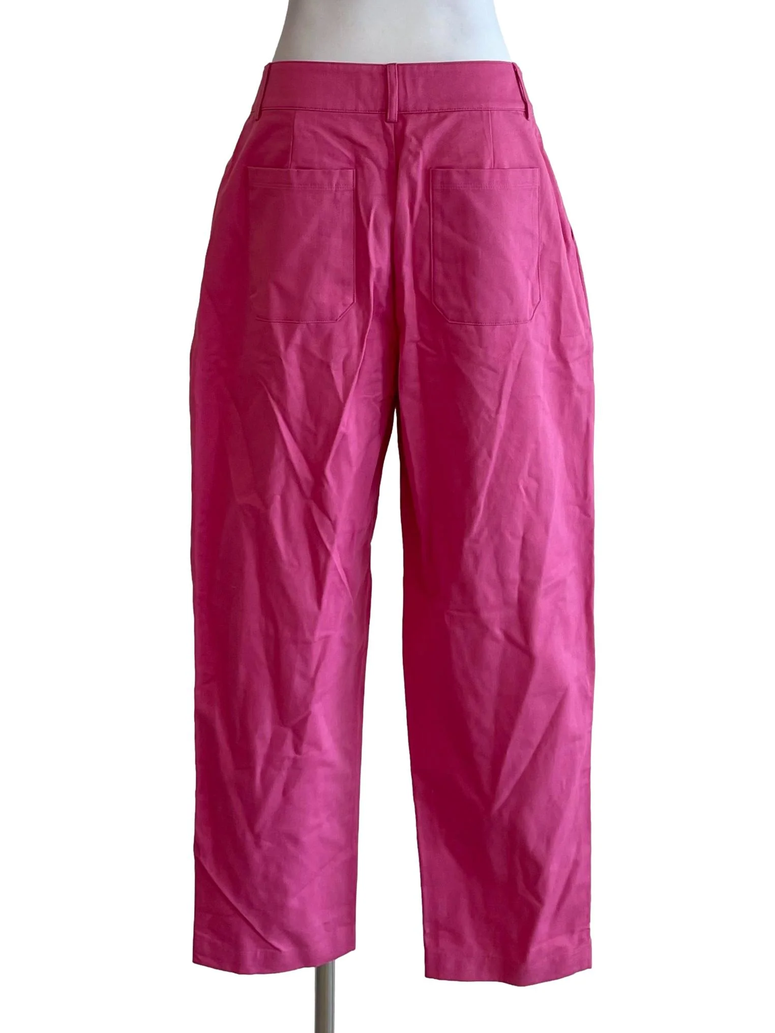Fuschia Pink Pleated High Ankle Pants - Image 2