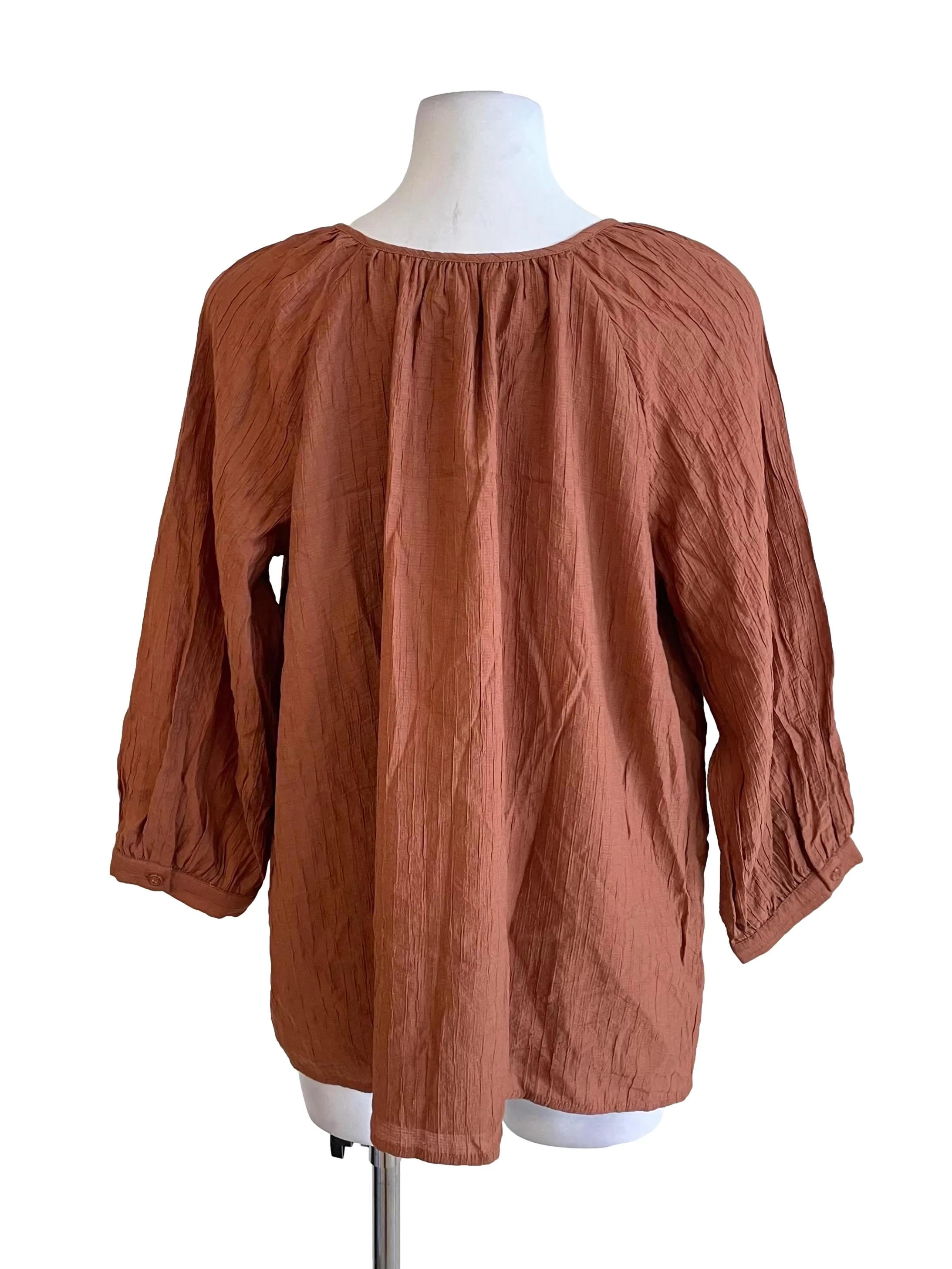 Ginger Textured Peasant Top - Image 2