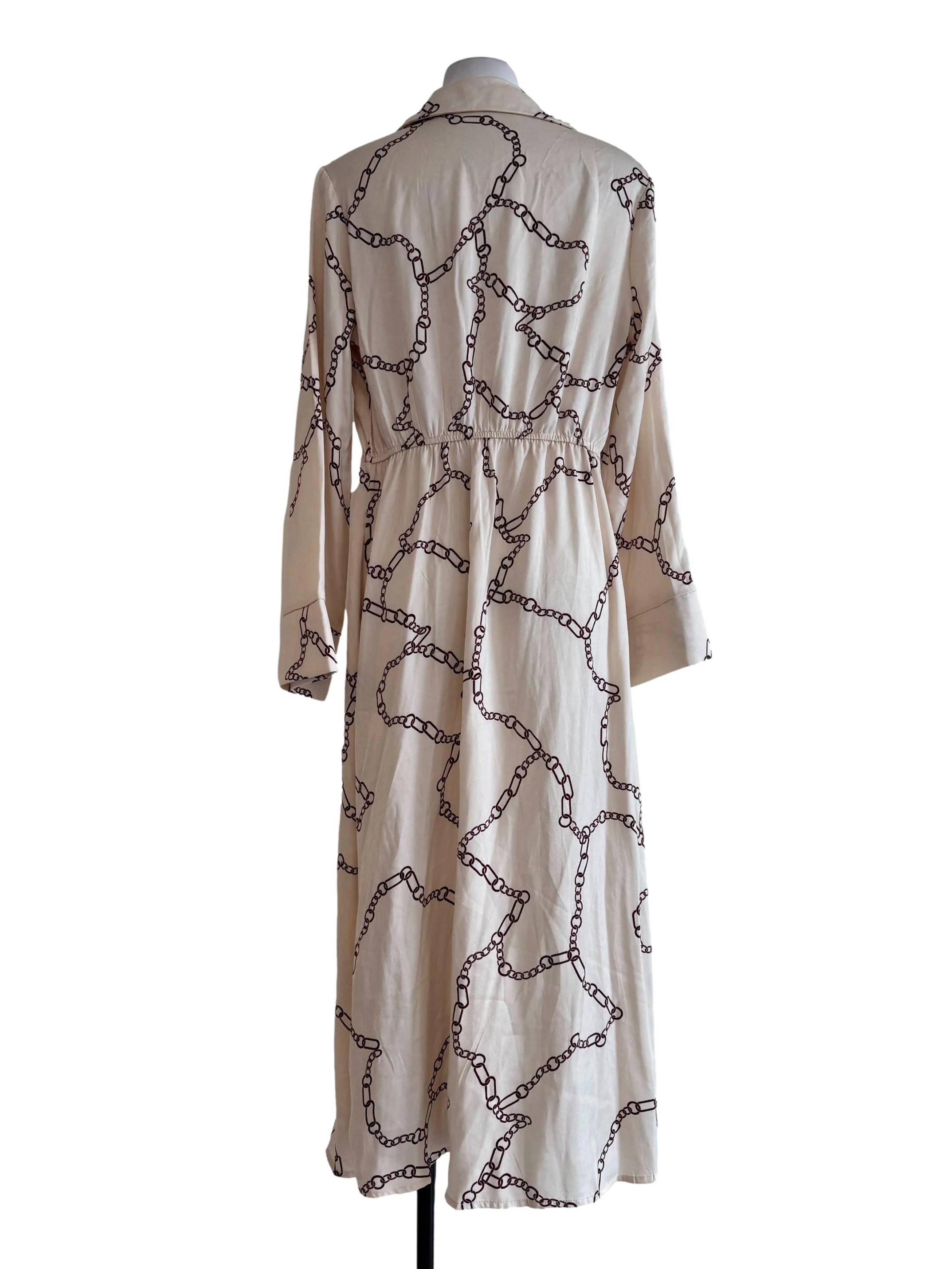 Glimmering Beige Chain Prints Dress - Image 2