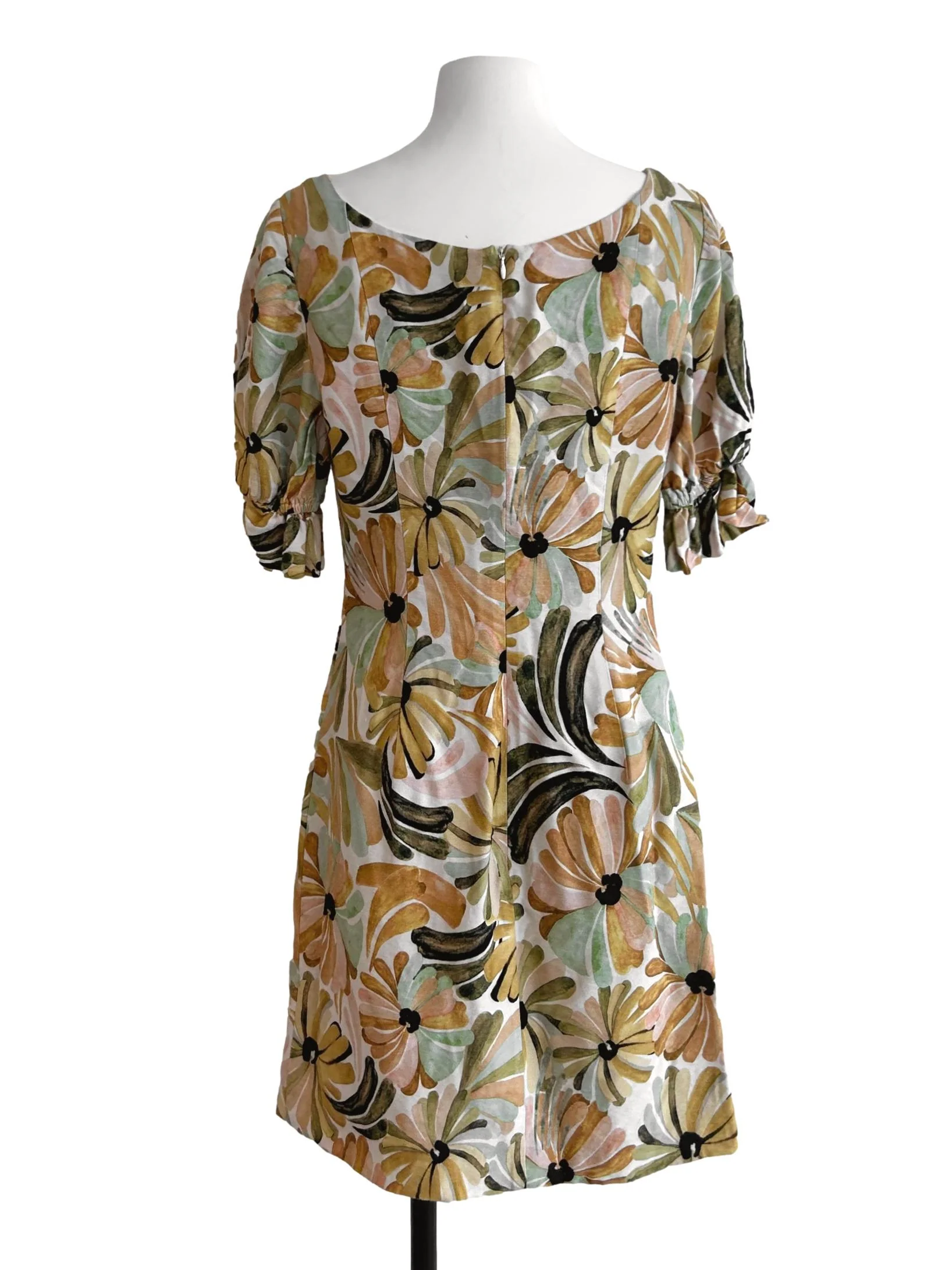 Gold Yellow Floral Dress - Image 2