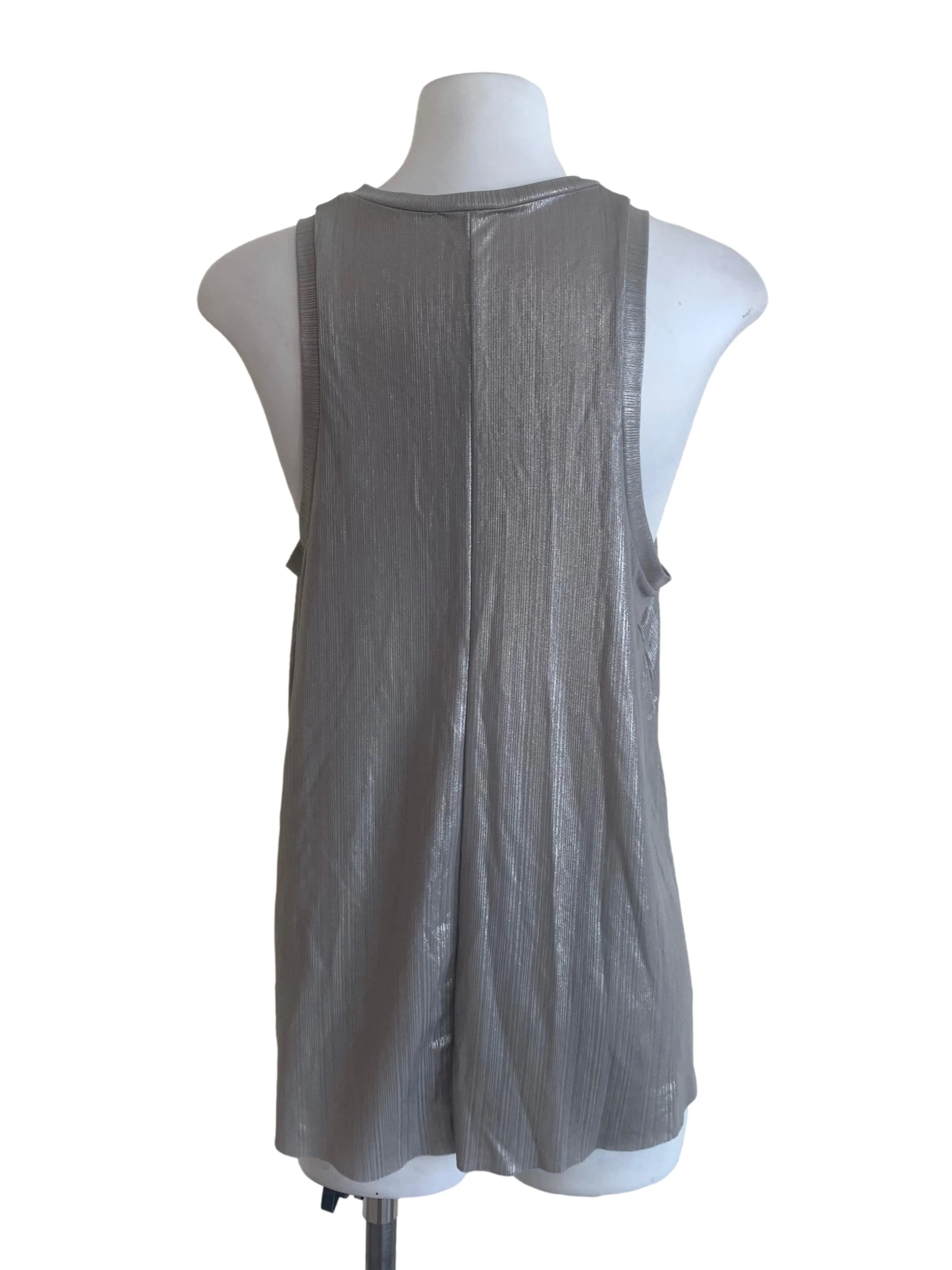 Graphite Grey Shiny Round Neck Top - Image 2