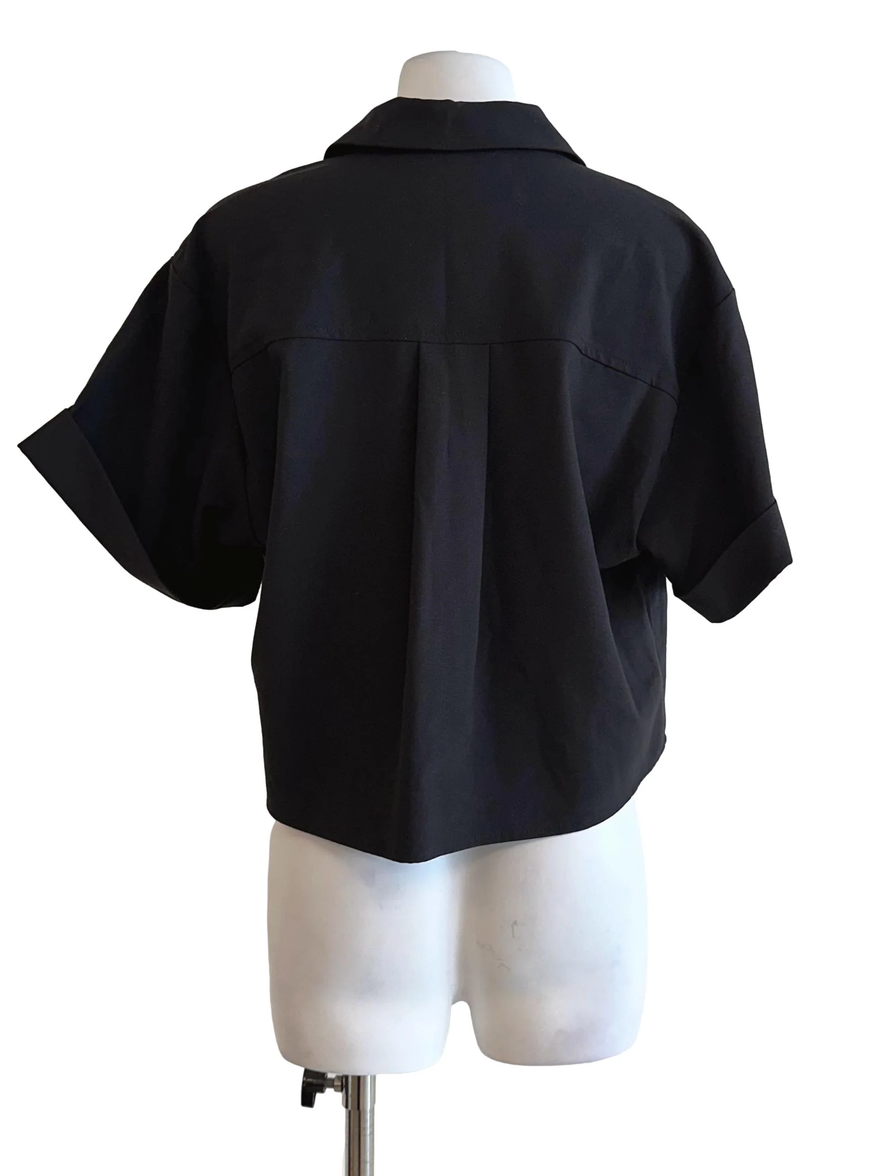 Grease Black Collar Button Top - Image 2