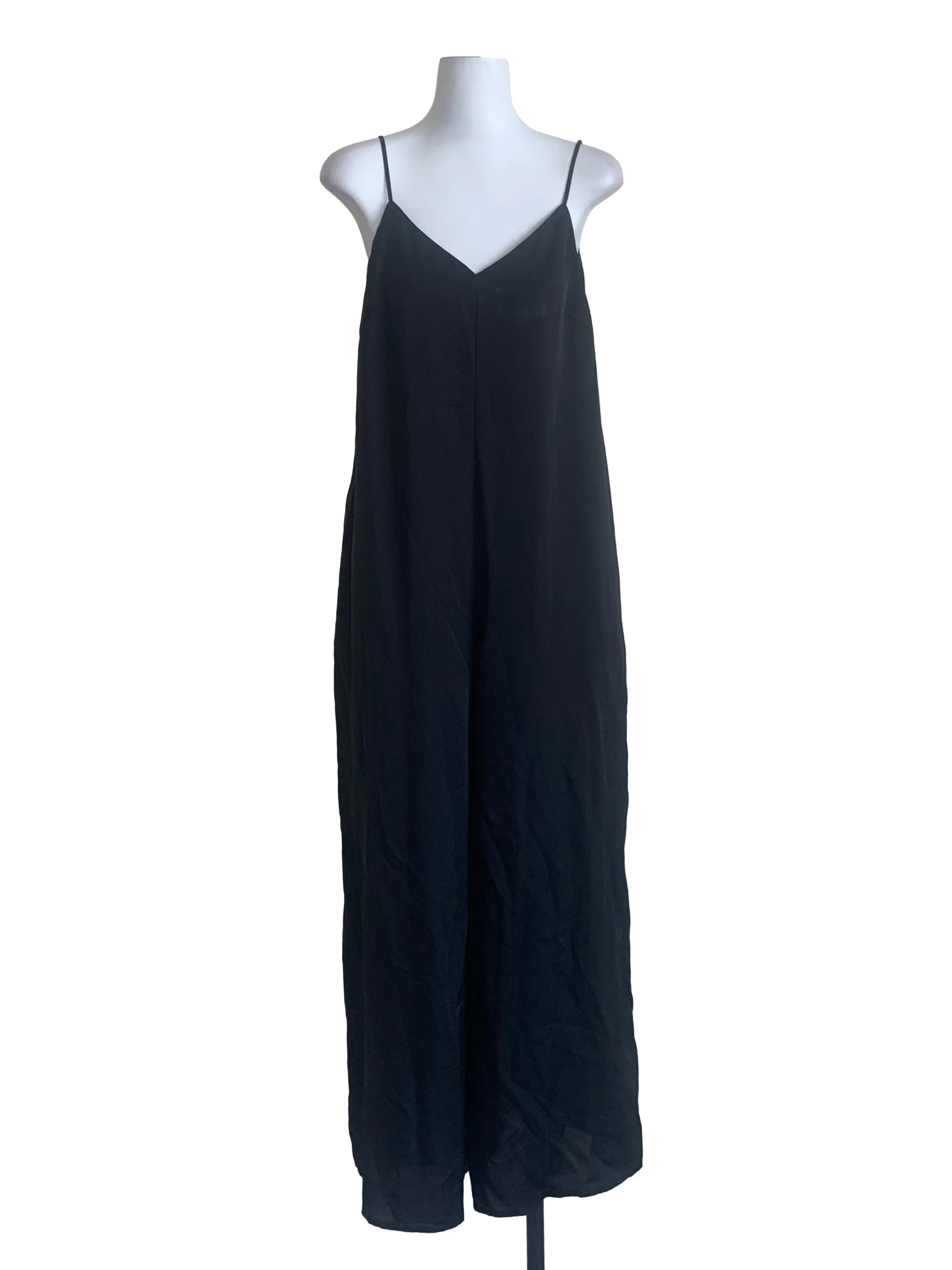 Grease Black V Neck Wide Leg Jumpsuit