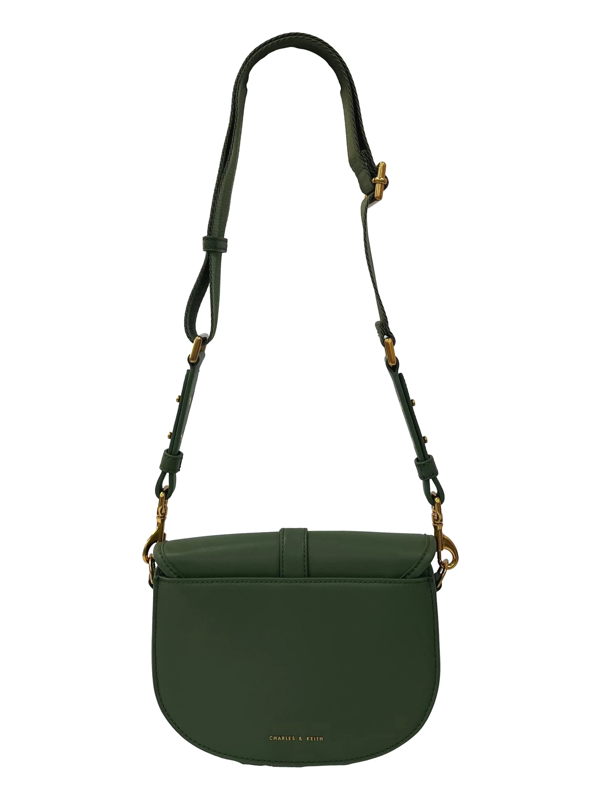Green Leather Flora Belted Saddle Bag CSN - Image 2