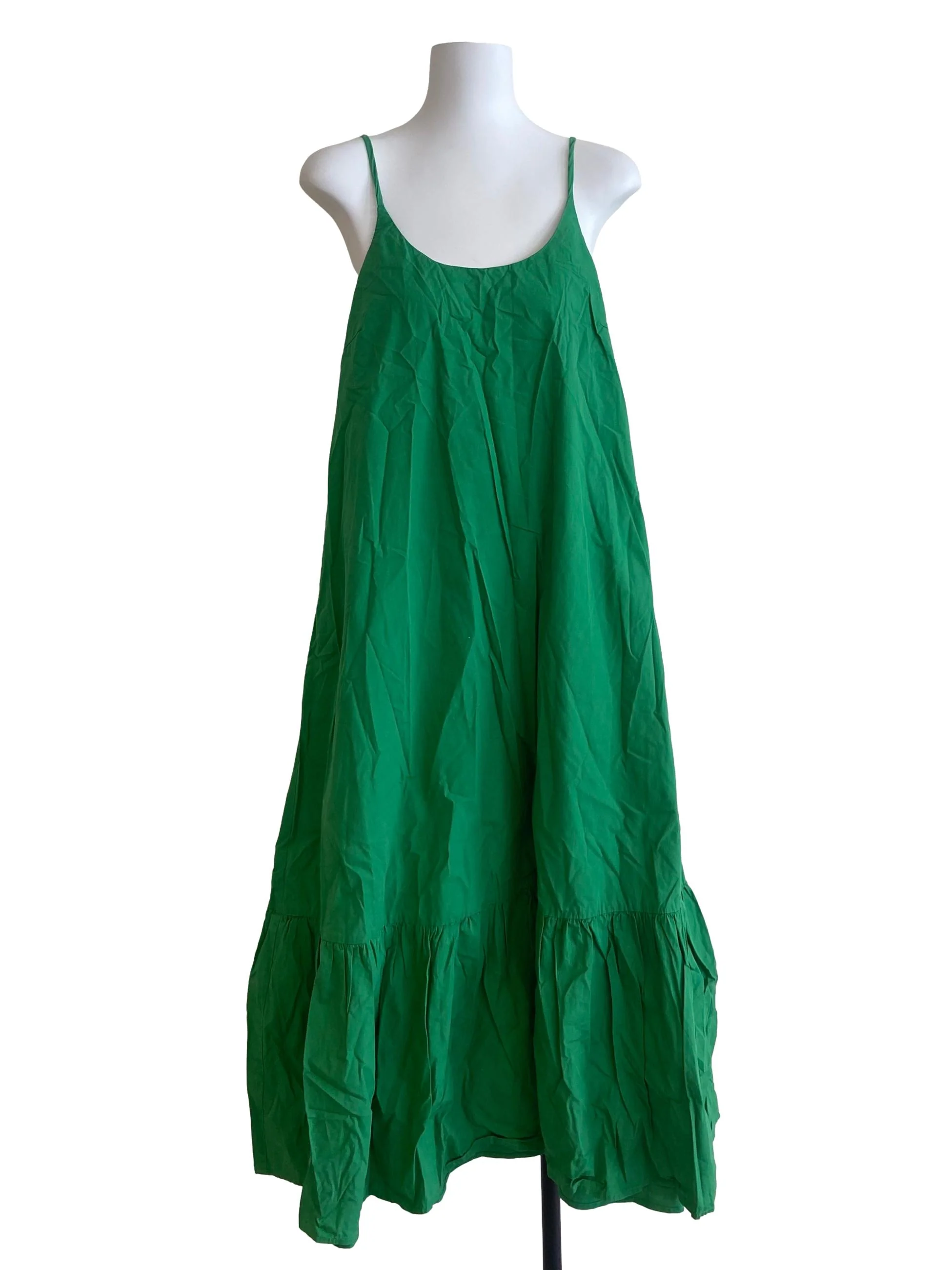 Green Sleeveless Drop Waist Dress