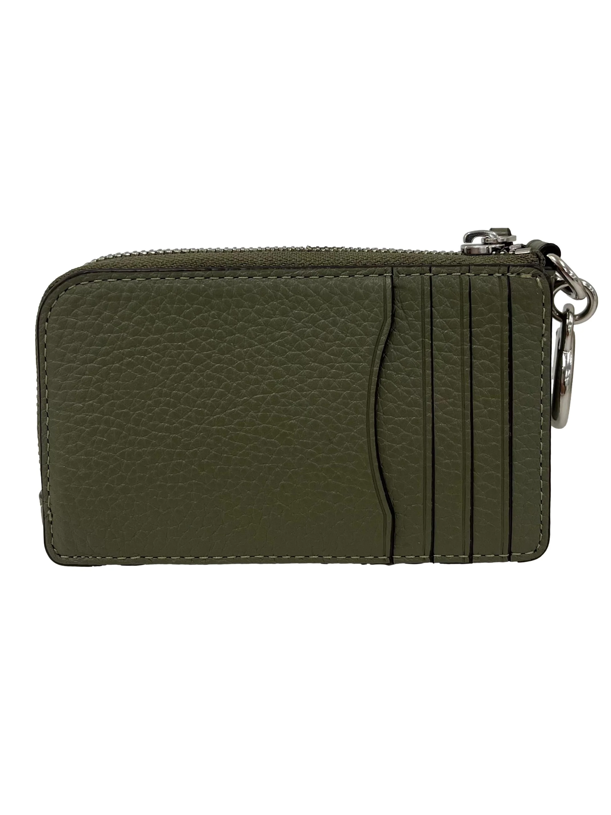Green Stone Zip Card Case with Key Ring - Image 3