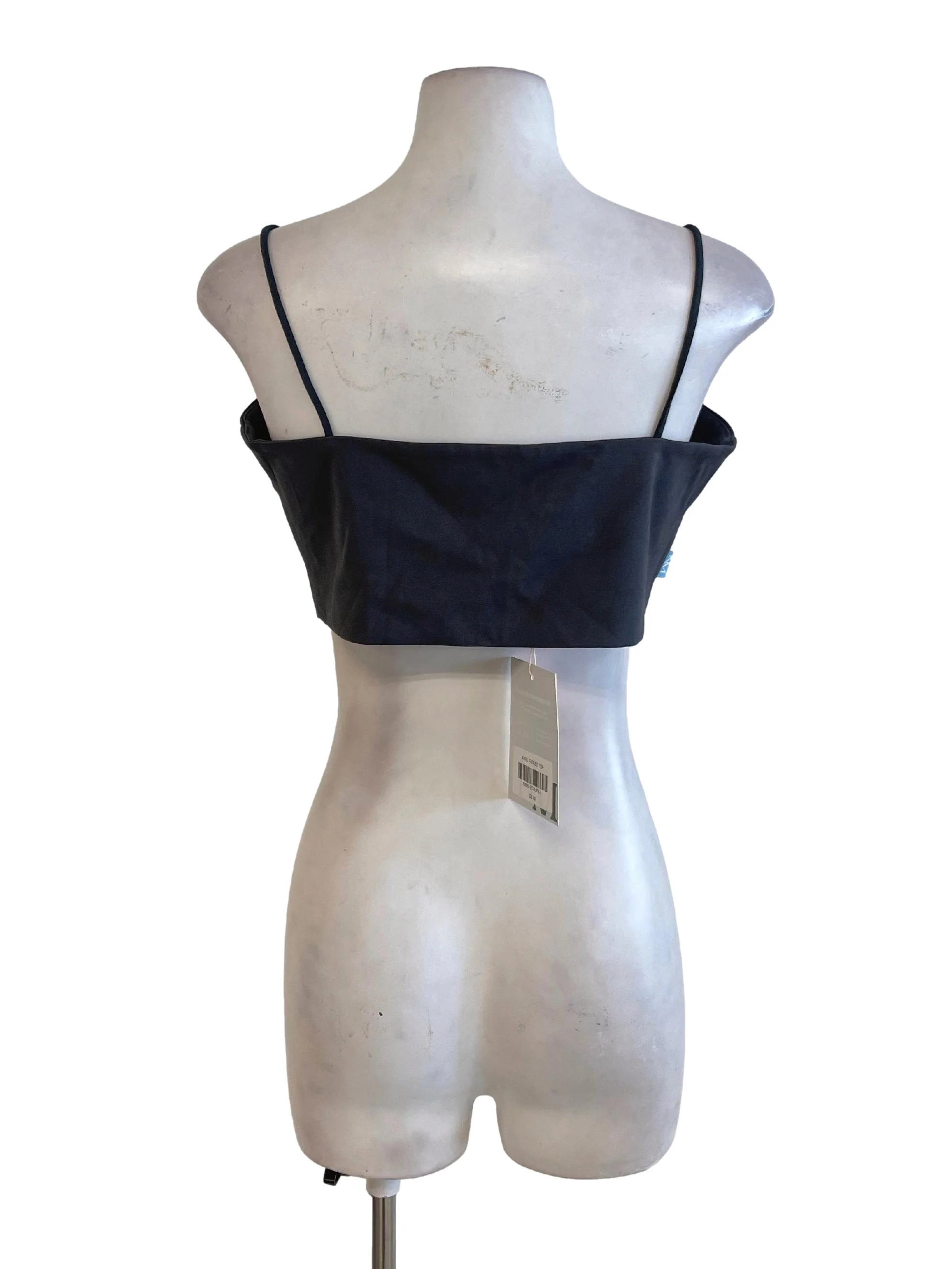 Grey Anchor Spaghetti Strap Crop Top - Image 2