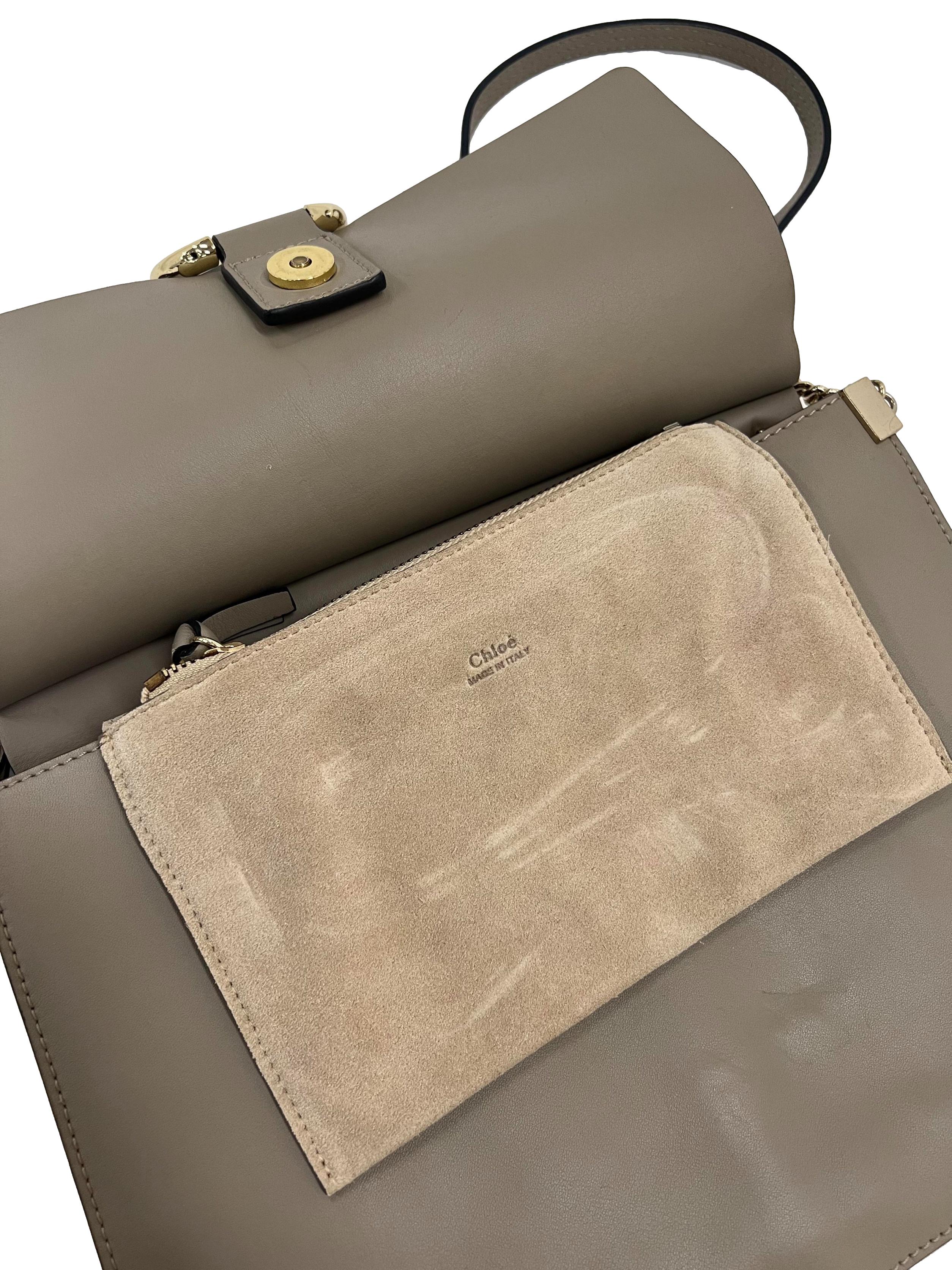 Grey Faye Leather Crossbody Bag - Image 8