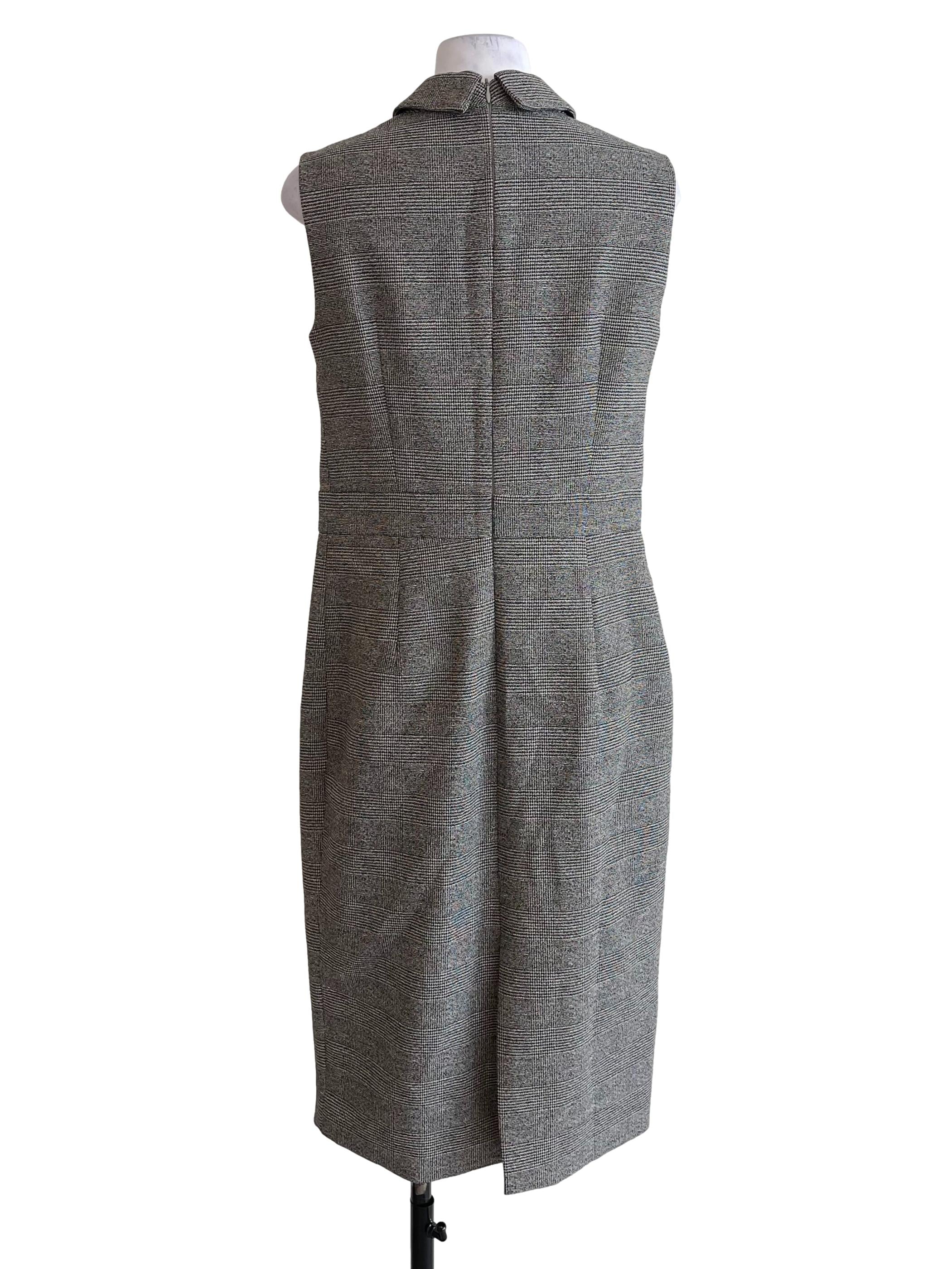 Grey Glen Check Sleeveless Dress - Image 2