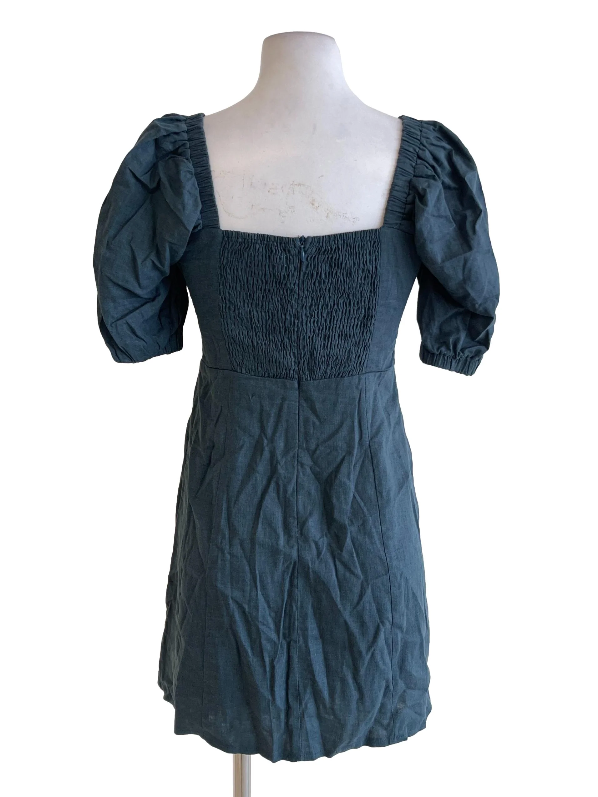 Grey Peasant Sleeve Dress - Image 2