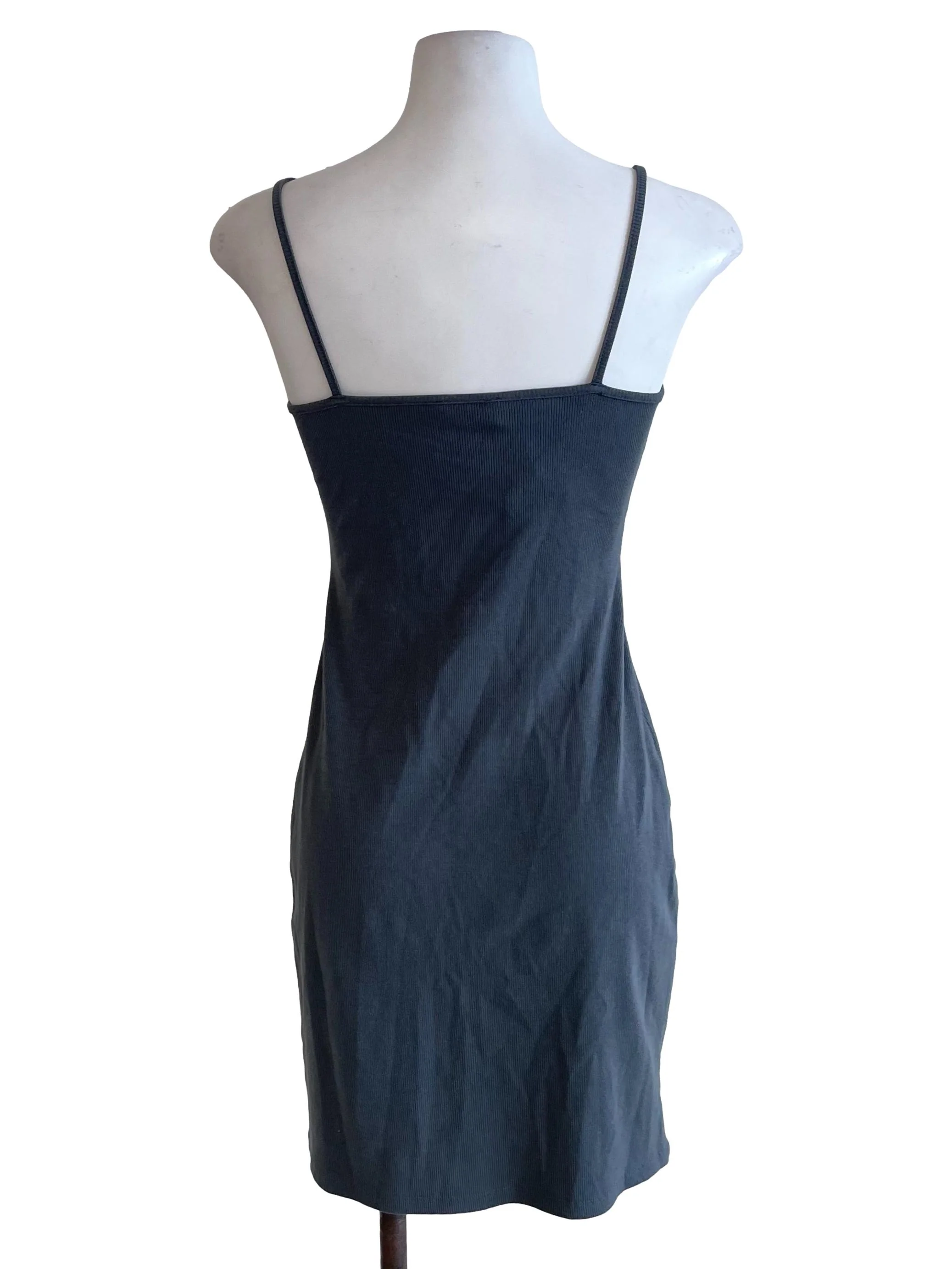 Grey Ribbed Cami Dress - Image 2