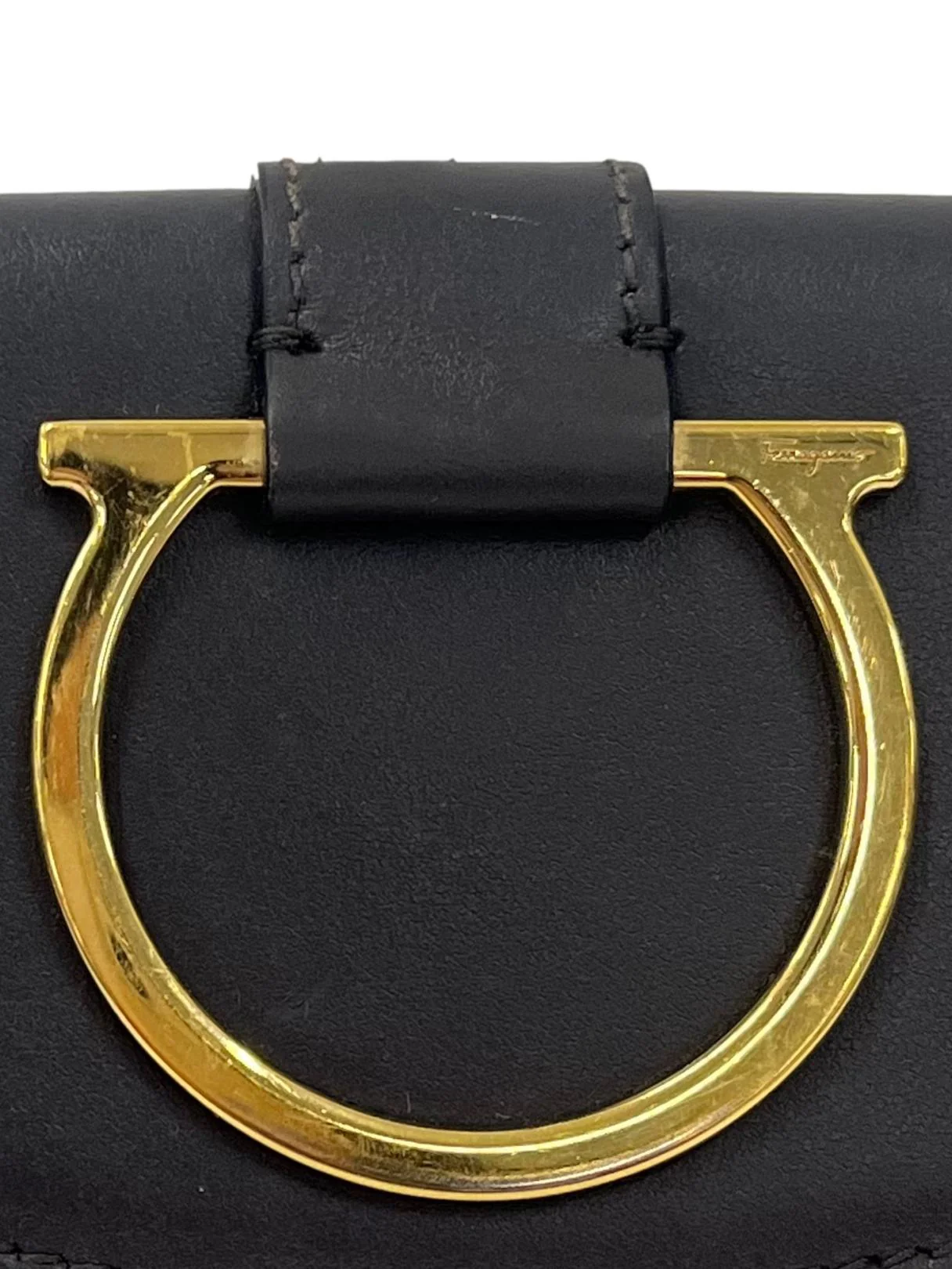 Grey Wallet With Gold Hardware - Image 4