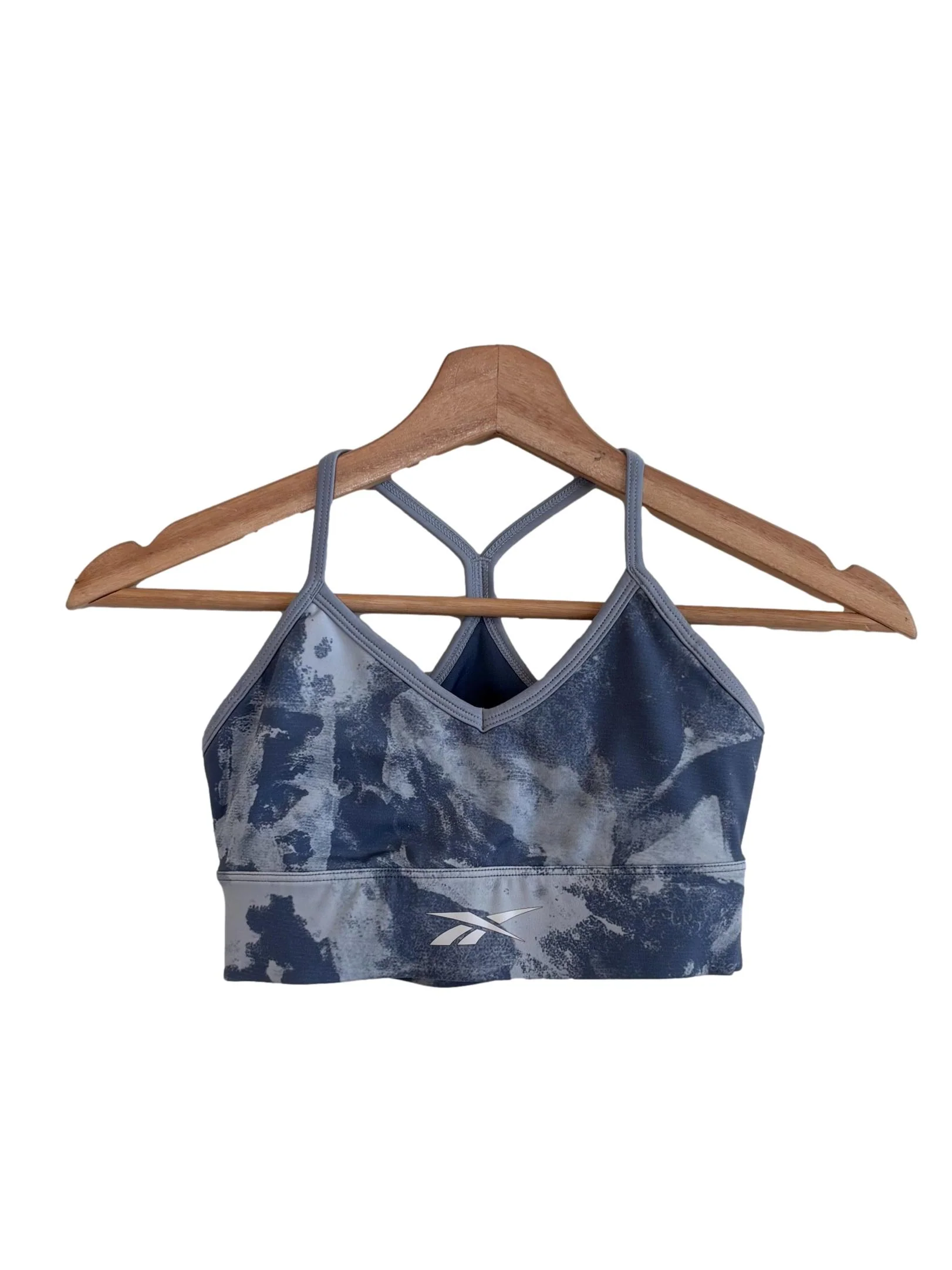 Grey White Tie-Dye Sports Bra