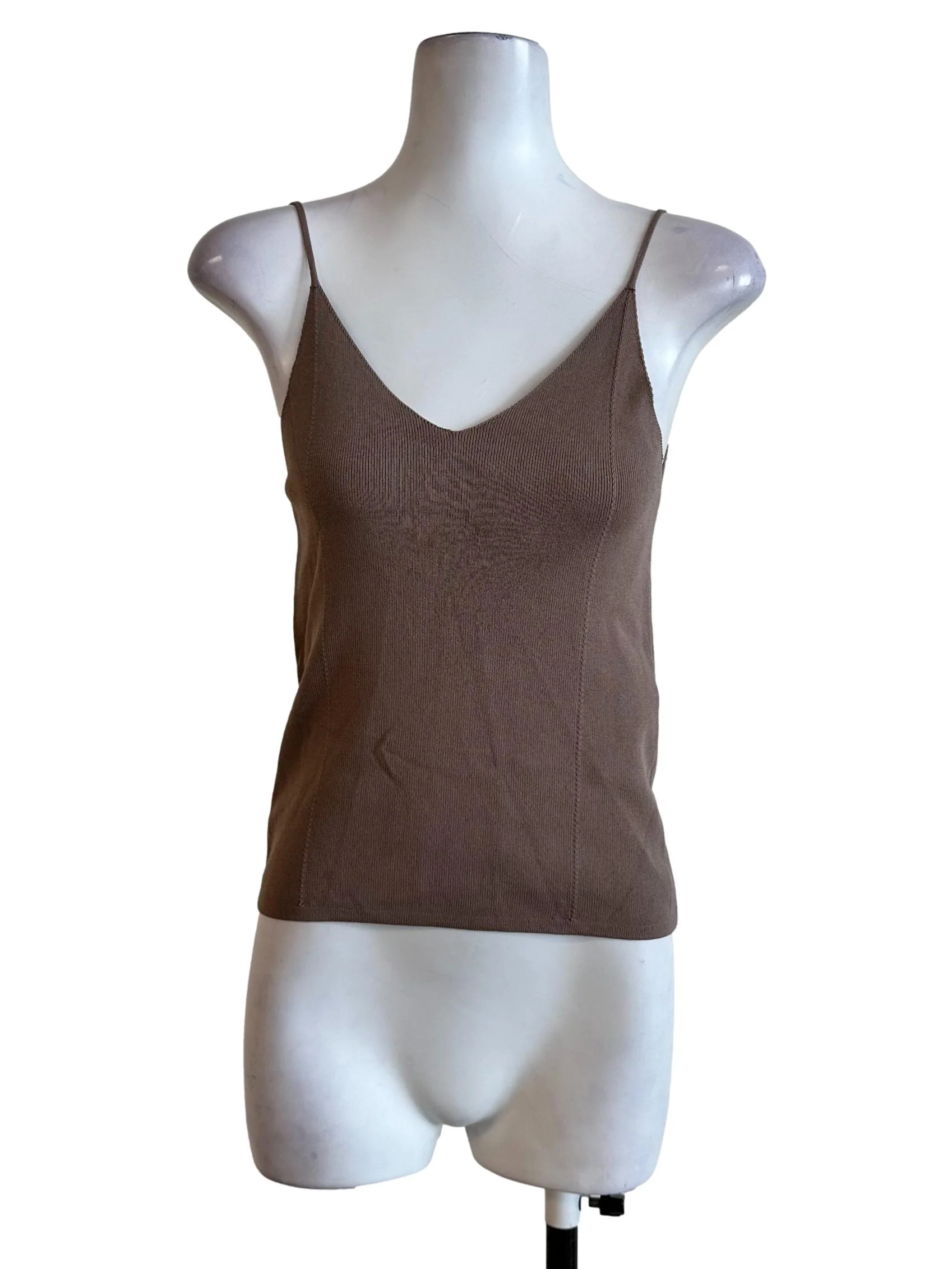 Hazelnut Brown Spaghetti Straps Top