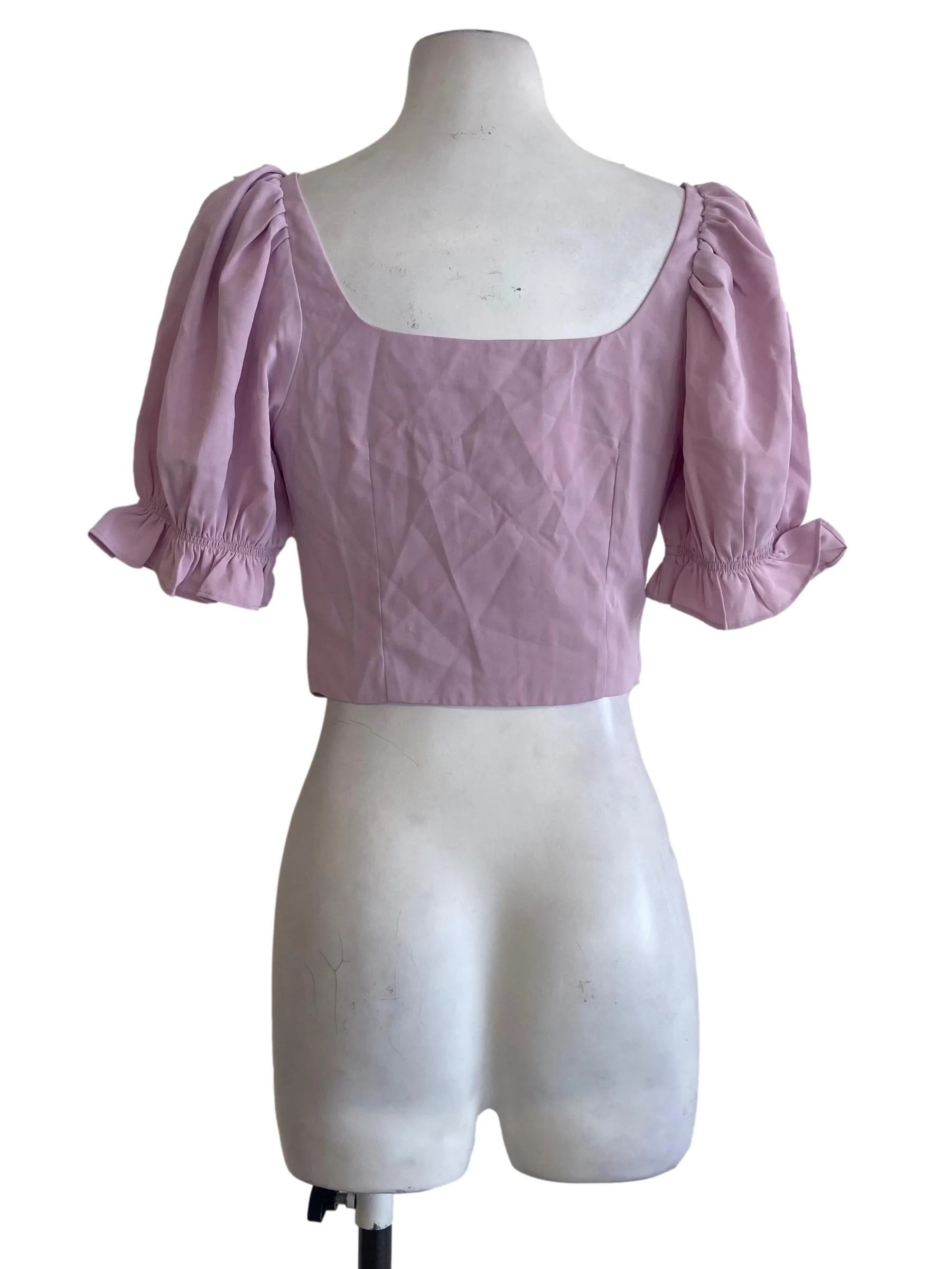 Heather Purple Square Neck Crop Top - Image 2
