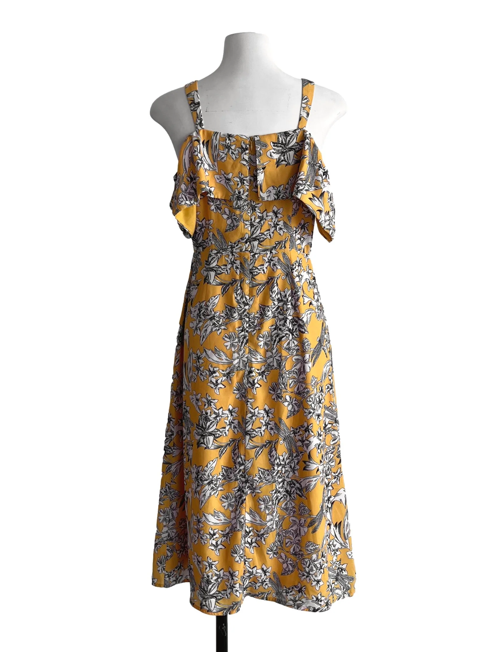 Honey Yellow Floral Midi Dresses TCL - Image 2